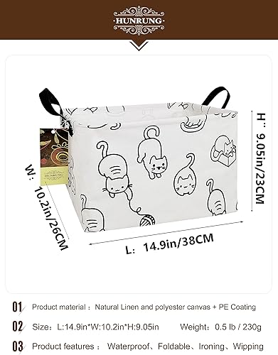 Miniatura 2 de HUNRUNG Cesta de almacenamiento rectangular para mascotas, niños, juguetes, libros, ropa, perfecta para habitaciones, sala de juegos, estantes,