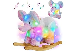 GlowGuards Elephant Rocking Chair with Rainbow Elephant Plush Toy