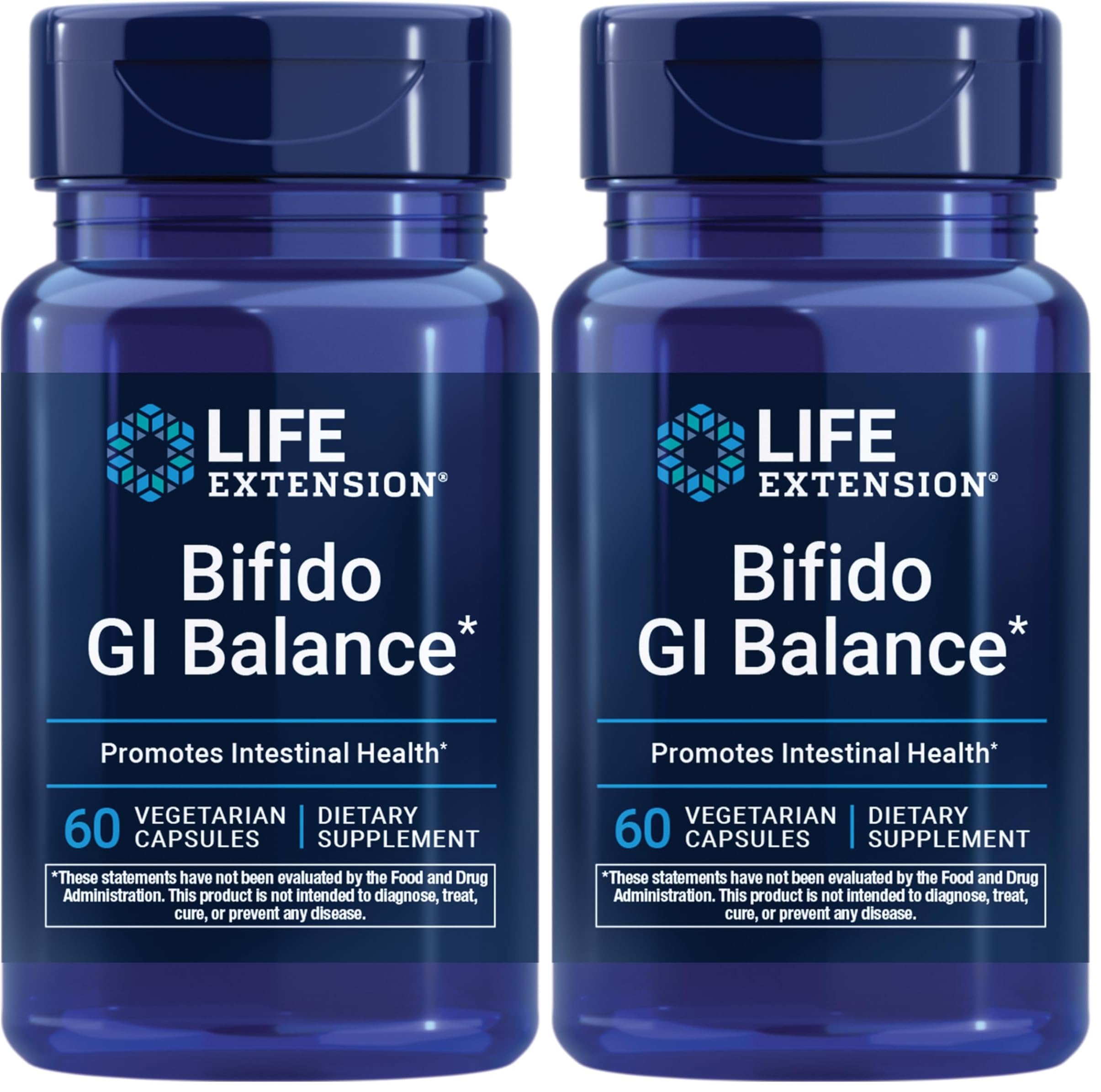 Life Extension Bifido GI Balance,probiotics,Bifidobacterium longum BB536® (2 Billion CFU),Support Healthy Gut & Digestive Health,Gluten-Free,Non-GMO,Vegetarian,60 Capsules,(Pack of 2) 60 Count (Pack of 2)
