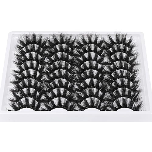 Miniatura 7 de ALICROWN - Pestañas postizas dramáticas gruesas, paquete de 16 pares de pestañas falsas mixtas, ligeras, hechas a mano, de volumen suave, de visón