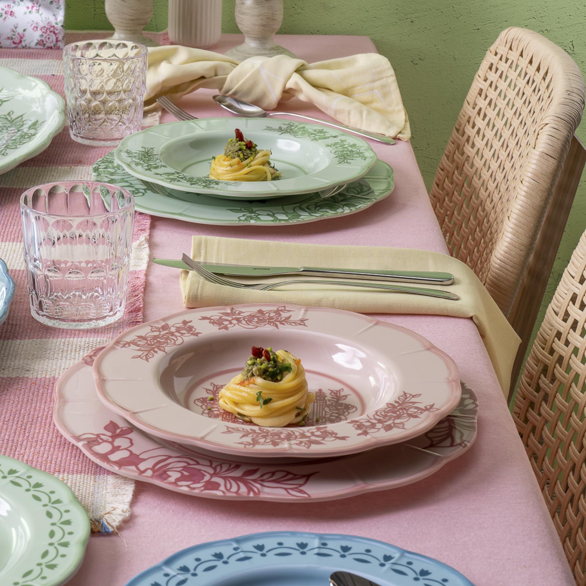 Couverts à Salade Guzzini Josephine En Mélamine - Table Decor Vert Poudre