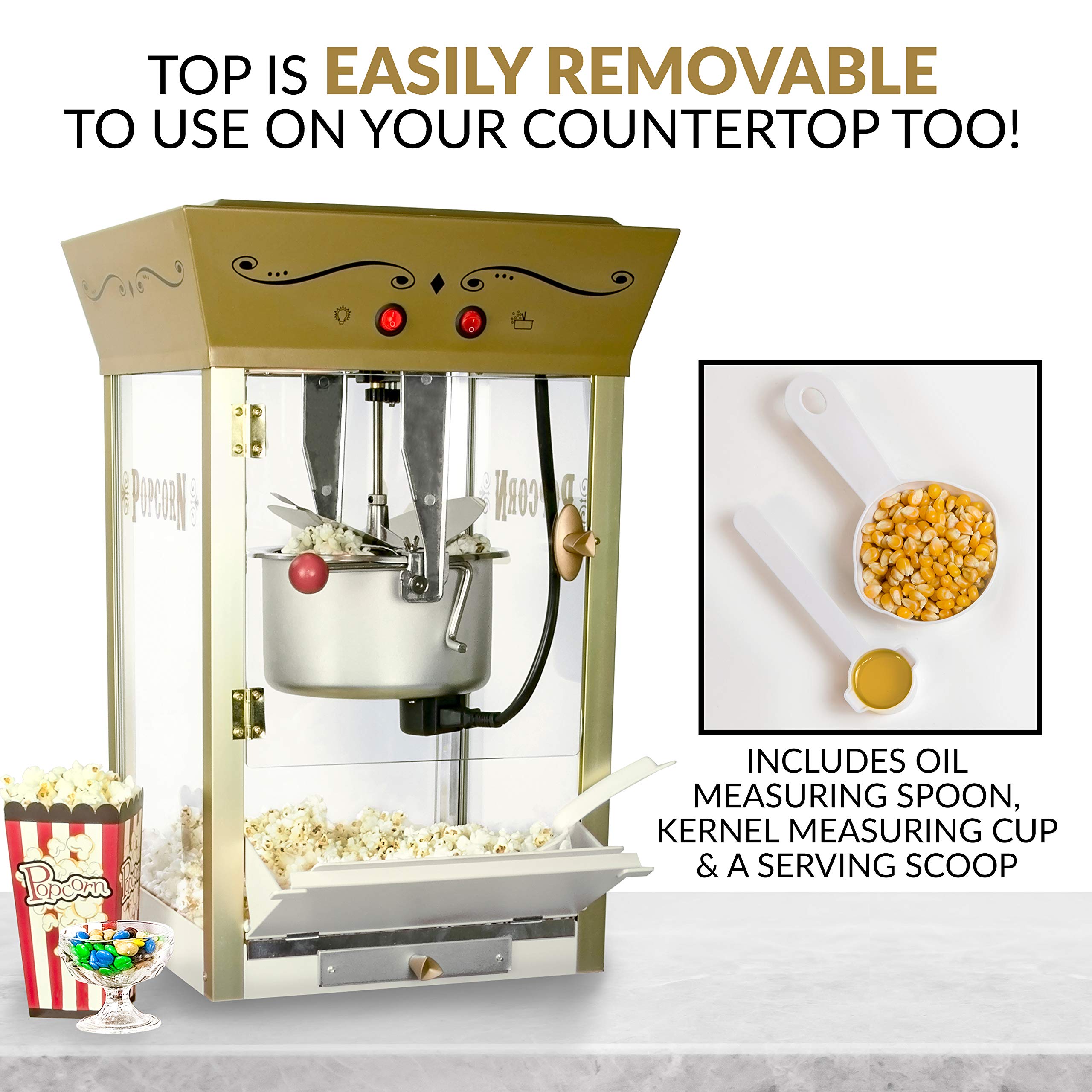 Buy Nostalgia Popcorn Maker Professional Cart, 8 Oz Kettle Makes Up to