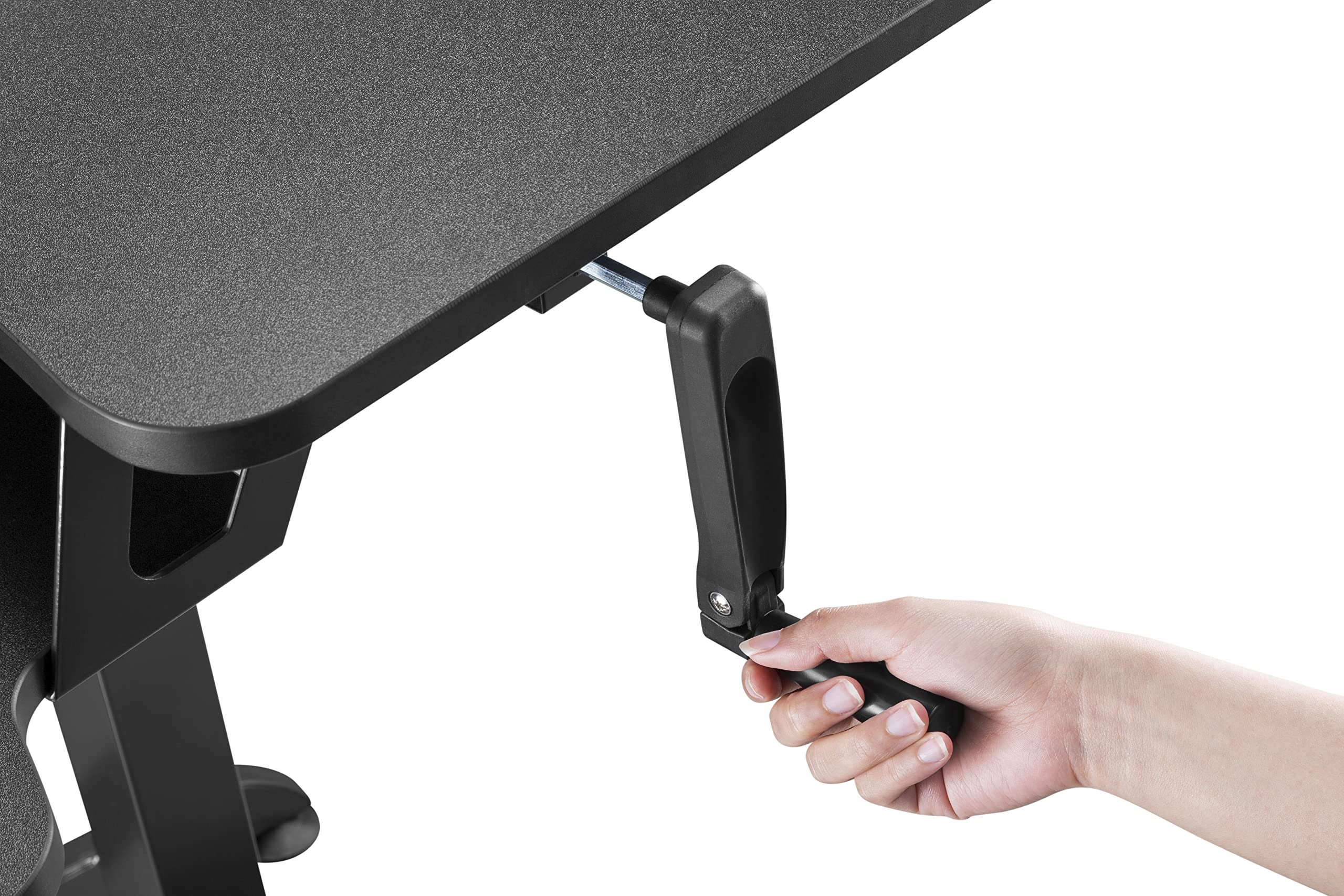 HALTERUNGSPROFI Manuell Höhenverstellbares Pult (74-124cm) Workstation Schreibtisch, zum Arbeiten im Sitzen oder Stehen SSAT-01MS