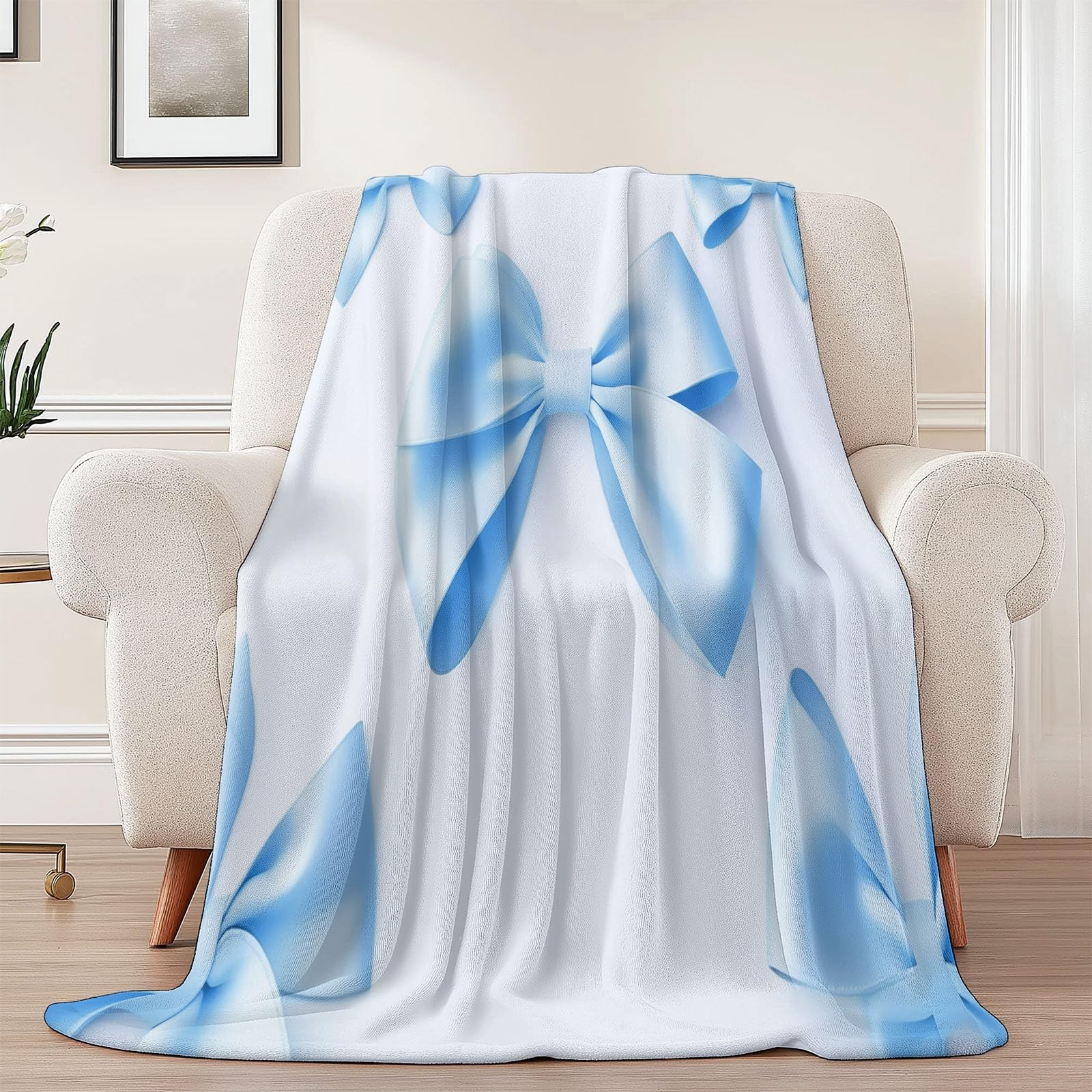 Manta de Franela Súper Suave 200 x 220 cm – Manta Cálida con Estampado de Minimalismo Espacio Arco, Ideal para Sofá Cama o Viaje Azul Claro