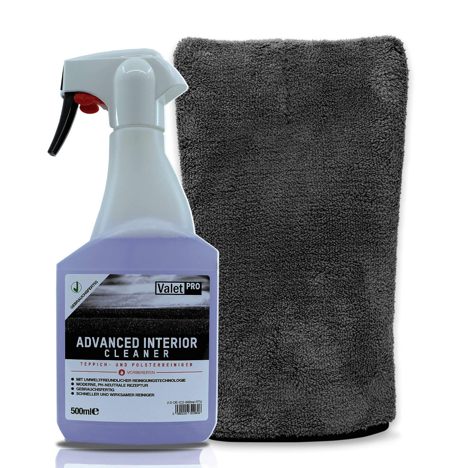 detailmate Innenraumreiniger Set: ValetPRO Advanced Interior Cleaner RTU 500ml Mikrofaser Präzisionshandschuh 1000GSM