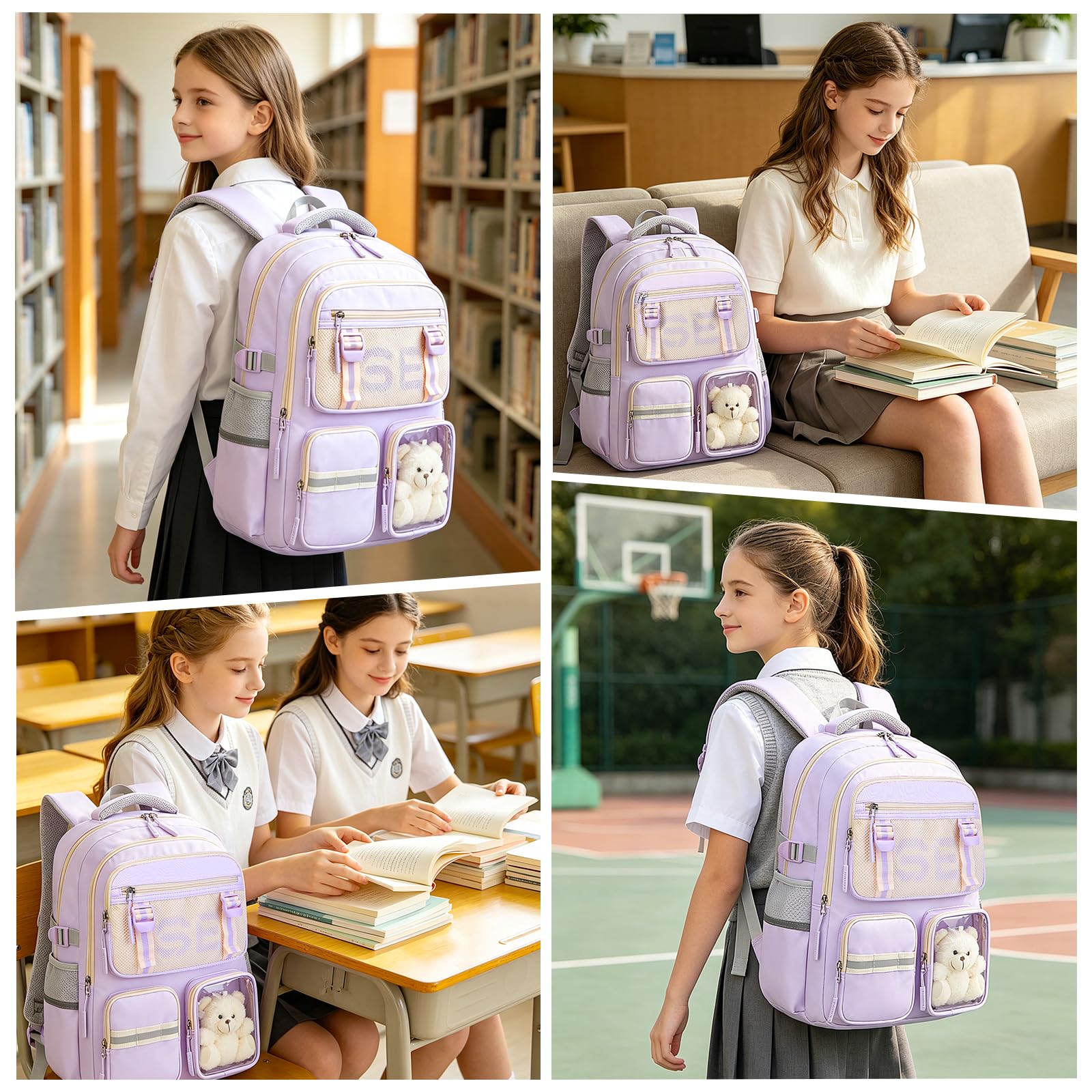 SUN EIGHT Schulrucksack für Mädchen & Jungen | Wasserdichter Jugendrucksack für weiterführende Schule, Großer Laptop Rucksack für Alltag und Reisen