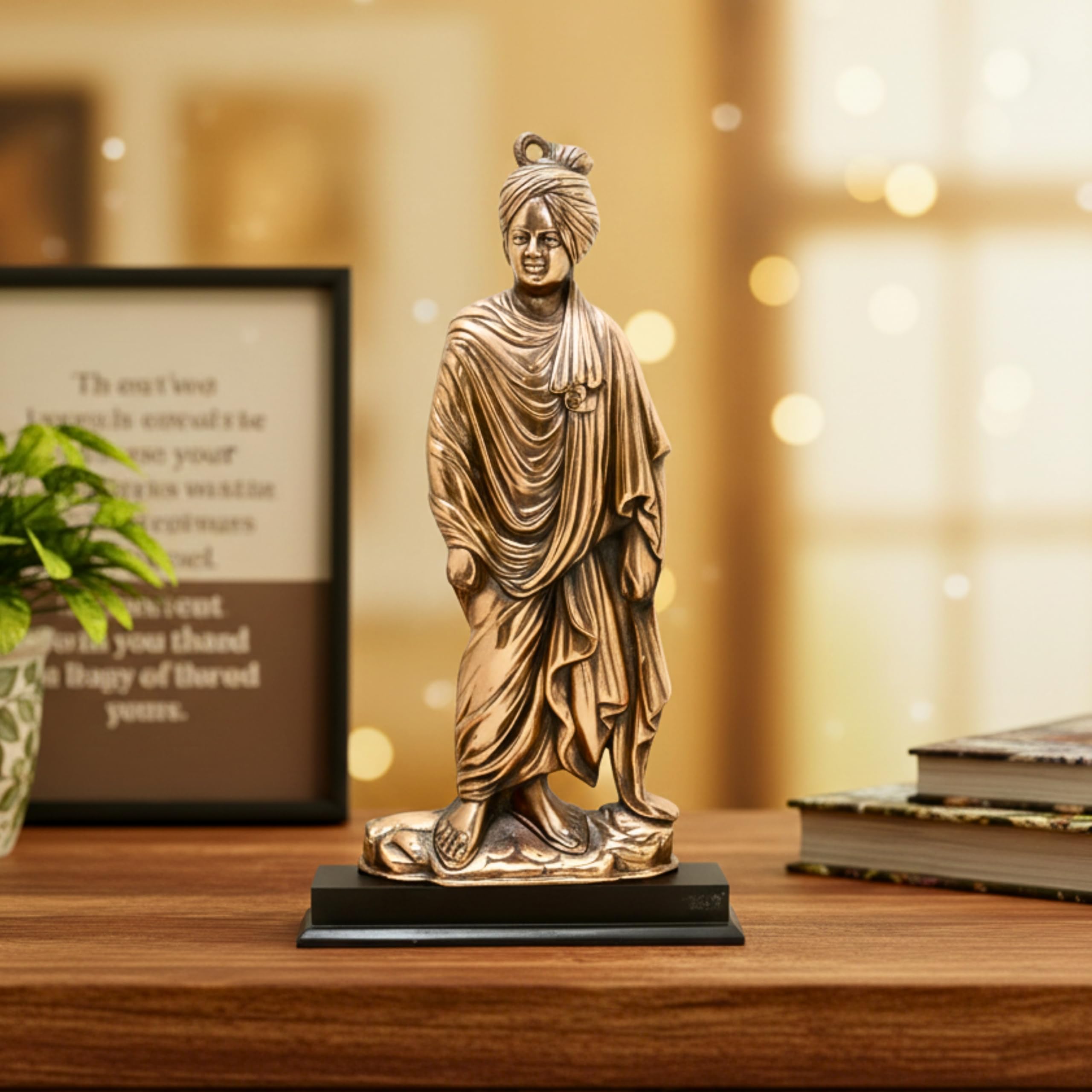 CraftEarth - Crafting Your Curiosity Elegant Swami Vivekananda Statue – (Brown,51 cm) | Spiritual Home Décor - G-45-A-image-31