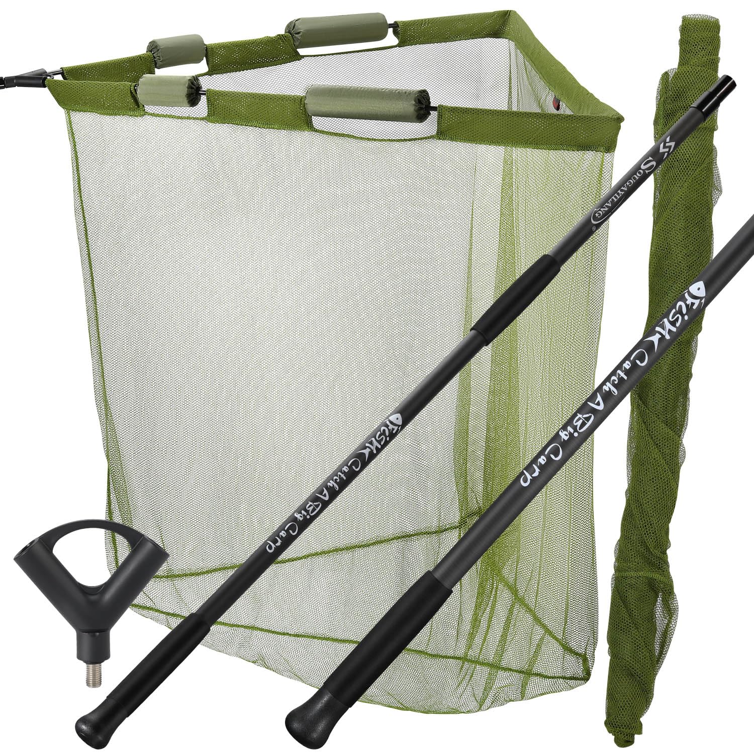 Low-price carp net with carbon handle and float system