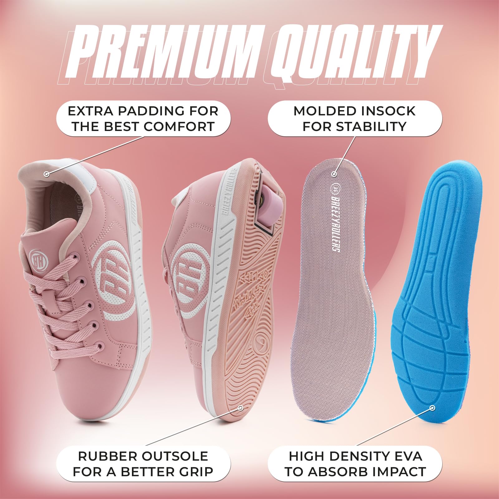 Breezy Rollers 2191841 Buty z Kółkami, Wrotki, Buty na kółkach, Buty dziecięce 2 w 1, Sneakersy z Kółkami