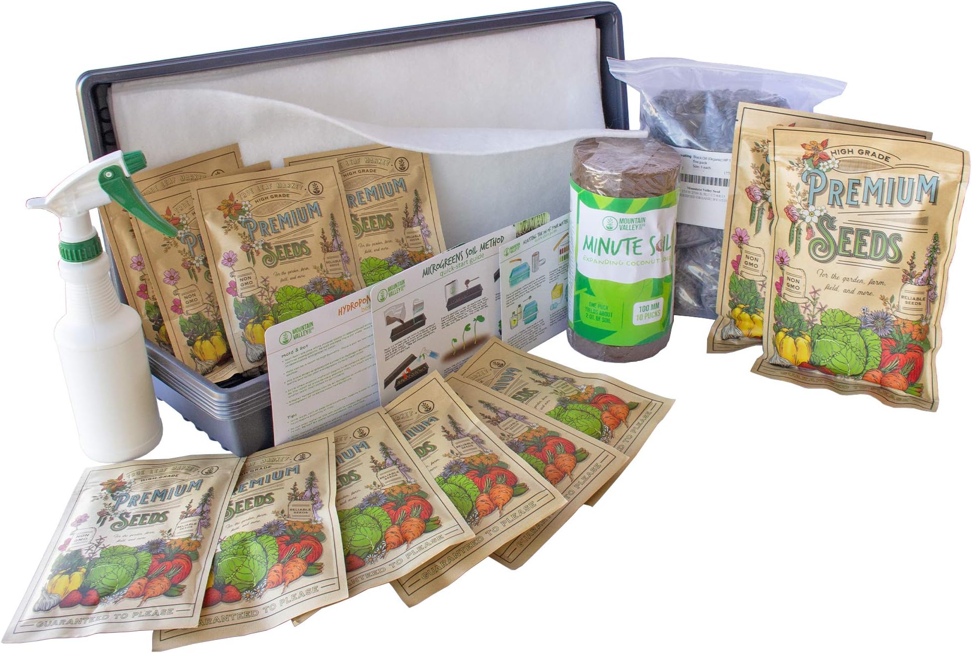 Deluxe Microgreens Growing Kit - Grow Micro Greens & Baby Salad - Soil & Hydroponic Indoor Garden: Complete Step-by-Step Kit