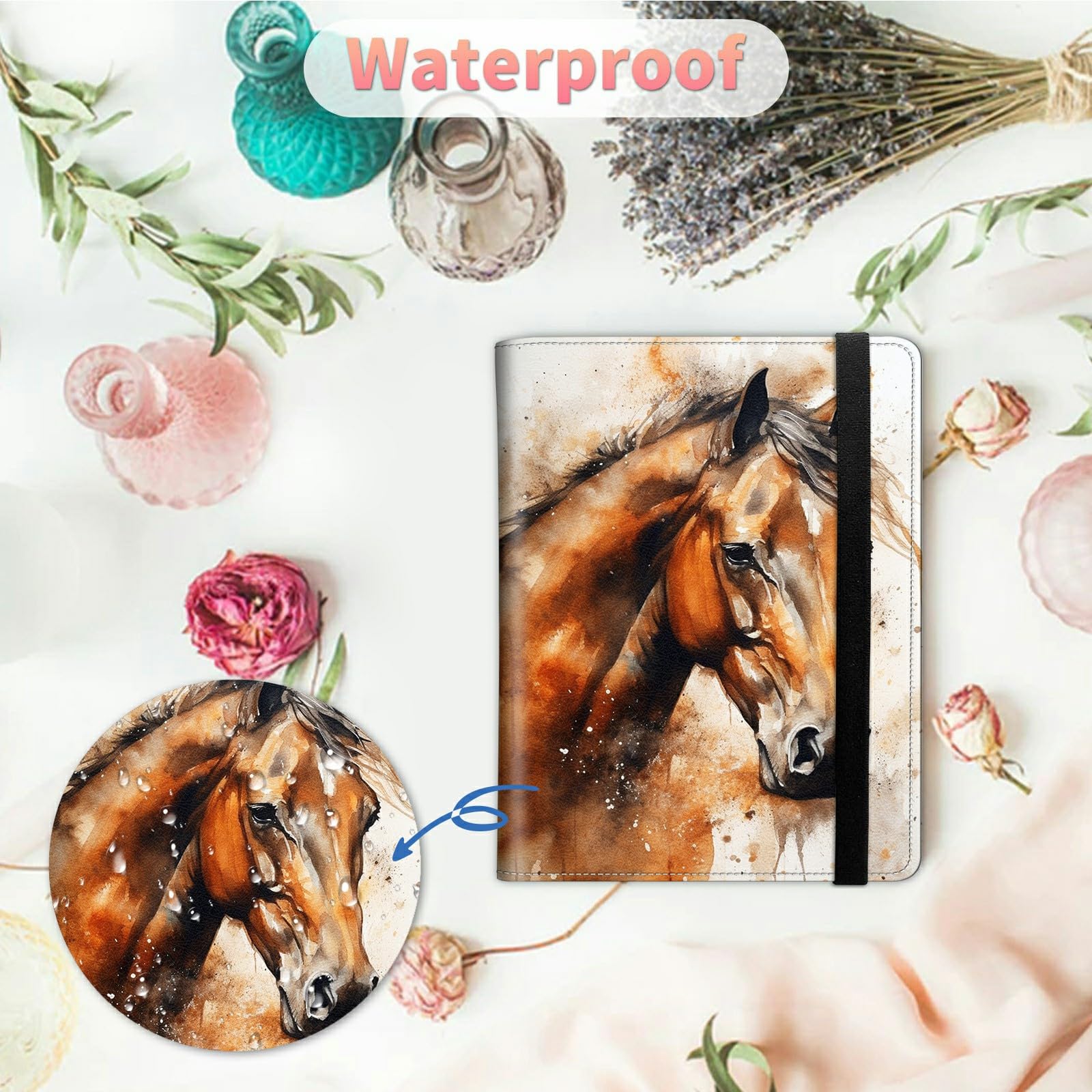 Pferde-Fotoalbum, 10 x 15 cm, 120 Taschen, Fotos mit starkem Gummiband, kleine Mini-Alben, Blattschutz, Ordner für Fotos, Album für Familie, Hochzeit, Baby, Damen, Herren, Urlaubsgeschenk
