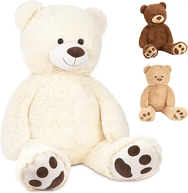 Ours en peluche géant XXL 100 cm - Ultra doux et mignon - Blanc