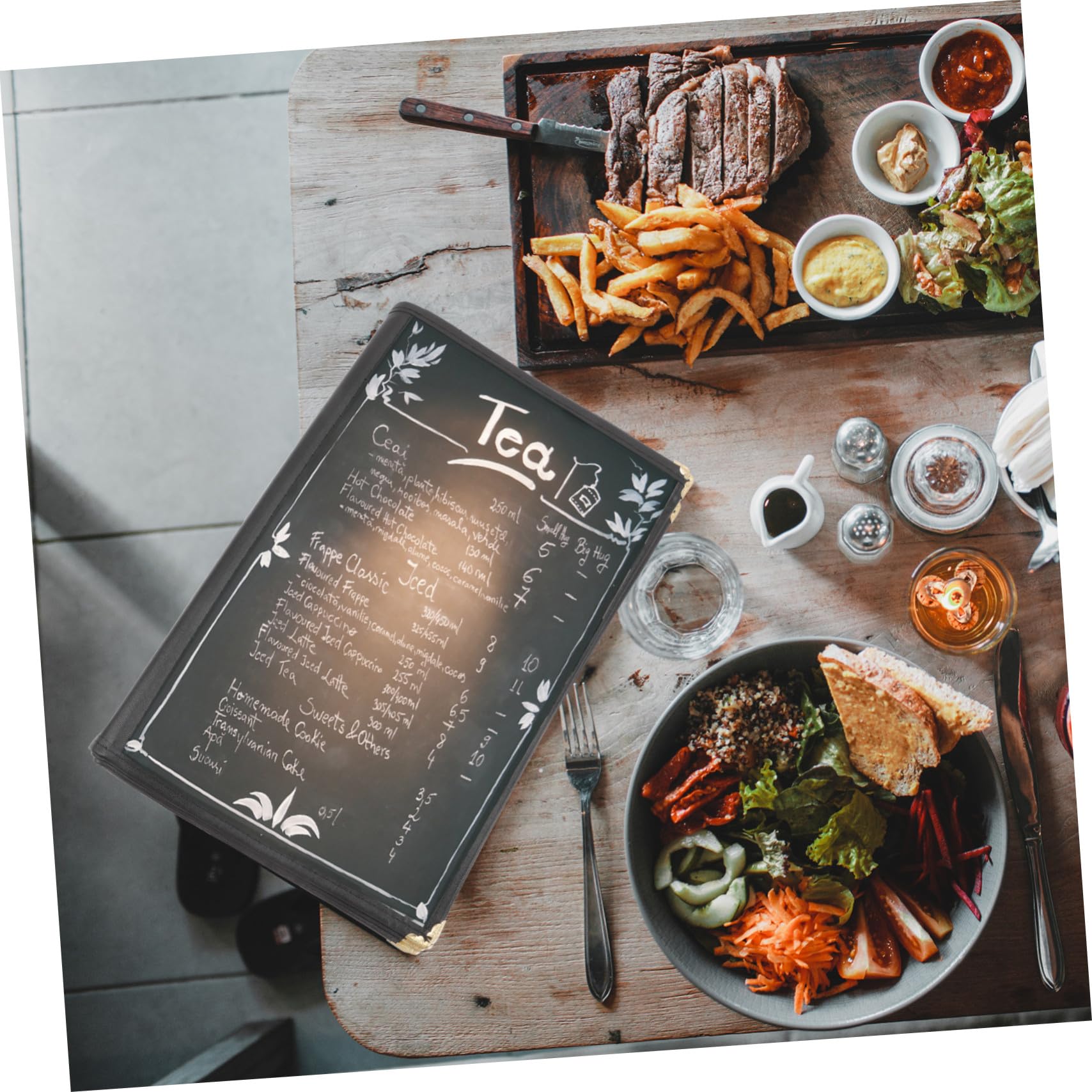 Protector de Menú Transparente de PVC Funda Resistente al Agua y Aceite para Menús de Restaurante de Recetas con Páginas Portátil y Ligera para y de