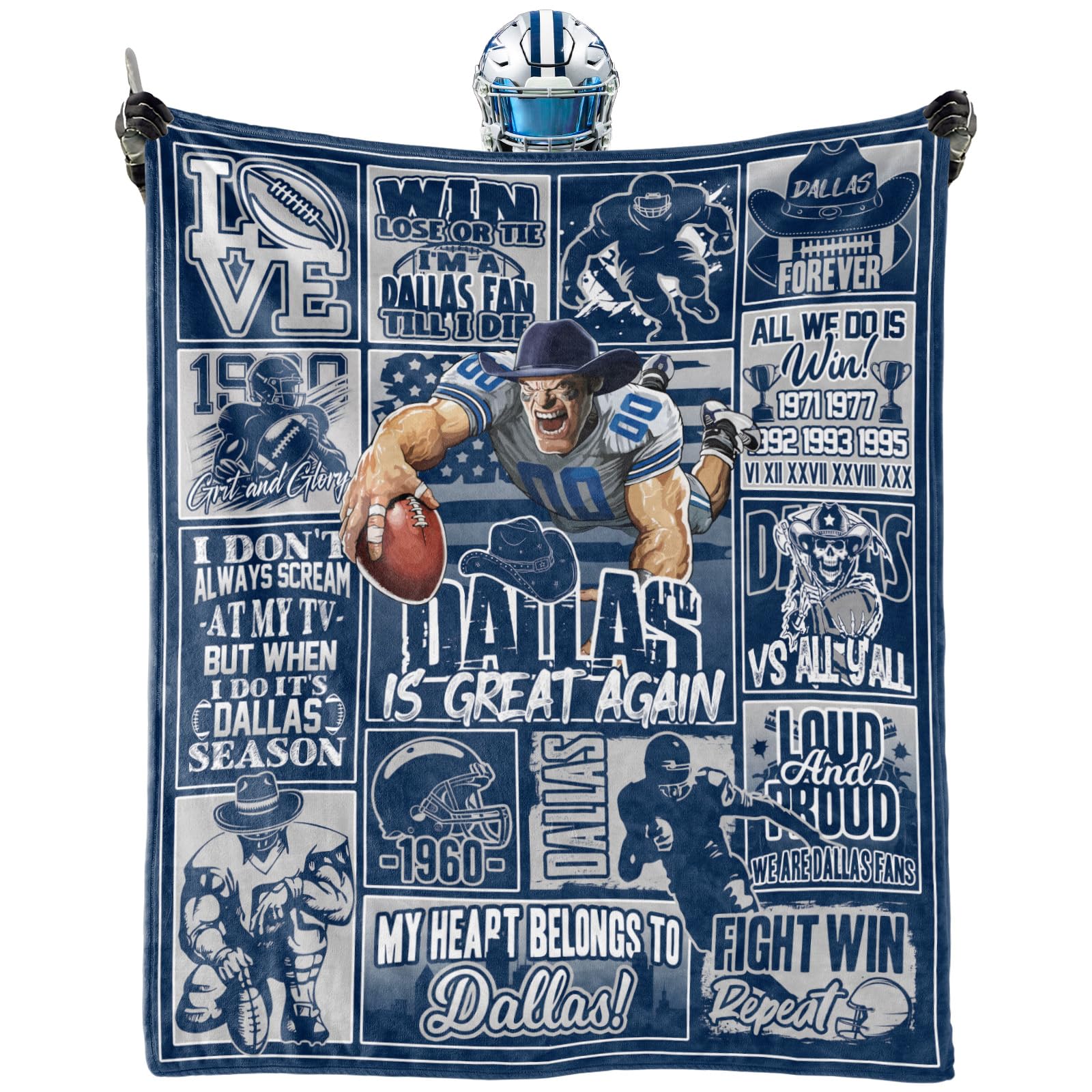Football Blanket Merch Fan Gifts for Men Women 60"x50"