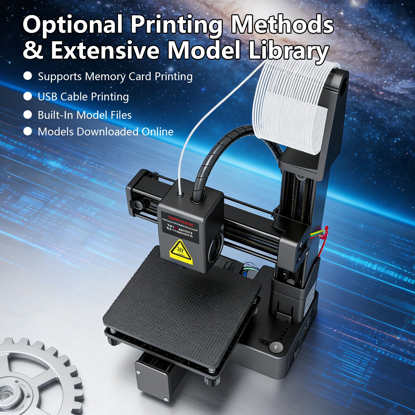 Impresora 3D multiplexada por división de frecuencia, alta precisión, calentamiento rápido, máquina de impresión 3D compacta para educación, material ABS, 155 x 175 x 210 mm (negro)