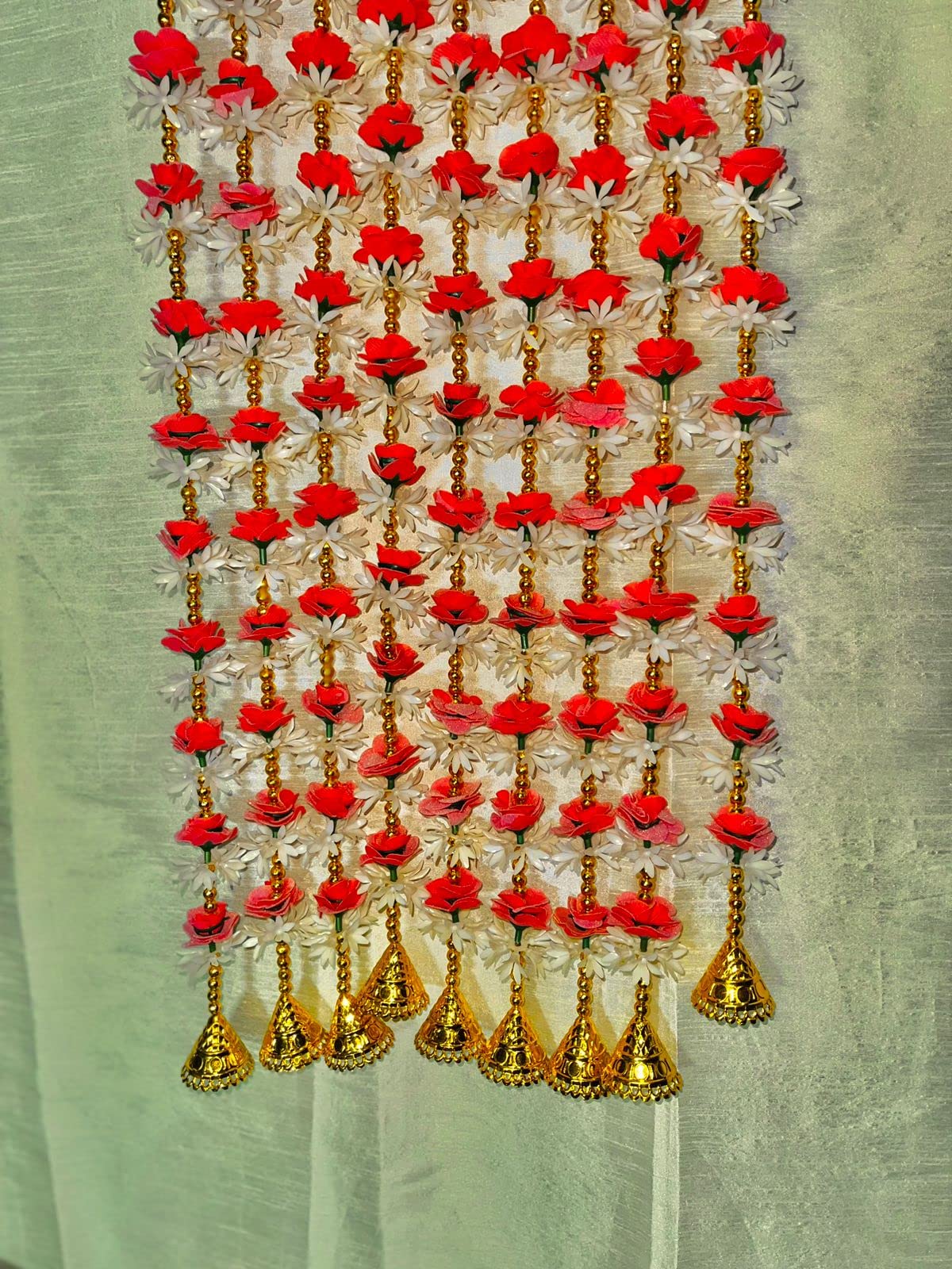 CROWNNIMREET 5 Feet Artificial Foam Flower Toran Long, Garland for Decoration Festival Navratri, Diwali, Marriages, Temple and Home/Office Inauguration (Red, Pack of 10) (B0C4FHMB77) Amazon Price History, Amazon Price Tracker