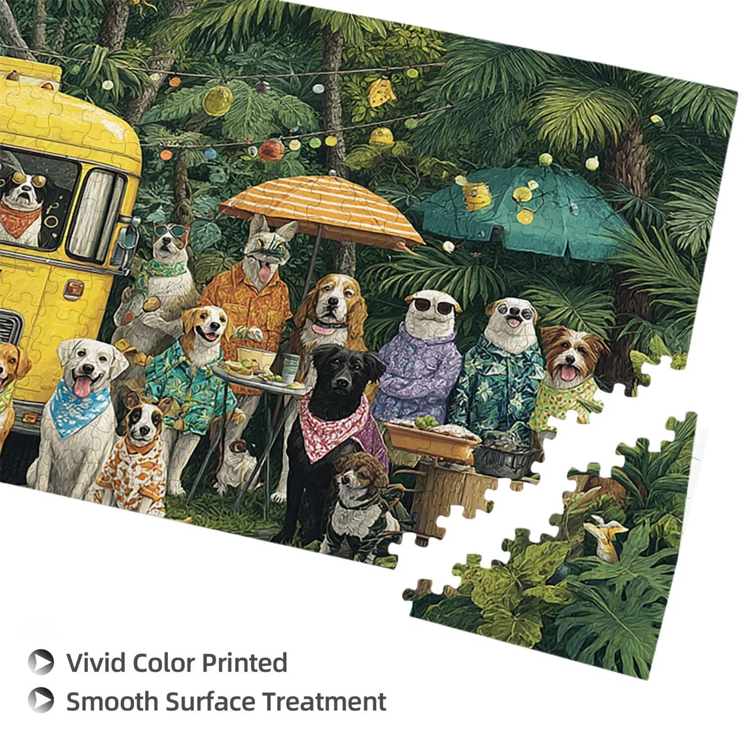 Puzzle para Adultos 1692 Piezas, Campamento de Mascotas Puzzle, Difícil, Desafiante, Rompecabezas Encajan Perfectamente, Letras en la Parte Posterior, Regalo para Personas Mayores (179x31cm) v-102