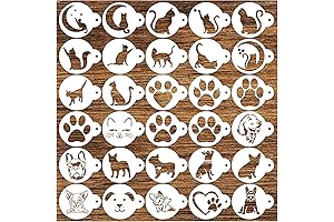 Bulldog Stencil - Bulldog Cookie Stencils - Dog Paw Print Wall Stencils...