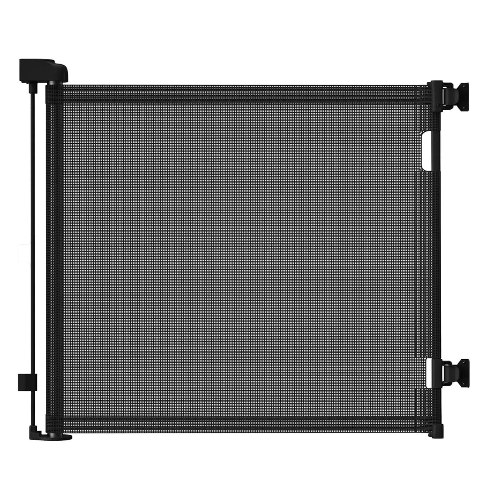Składana bramka zabezpieczająca, Wysuwana brama siatkowa do schodów i drzwi wielokolorowa 33x55 cali(Black)