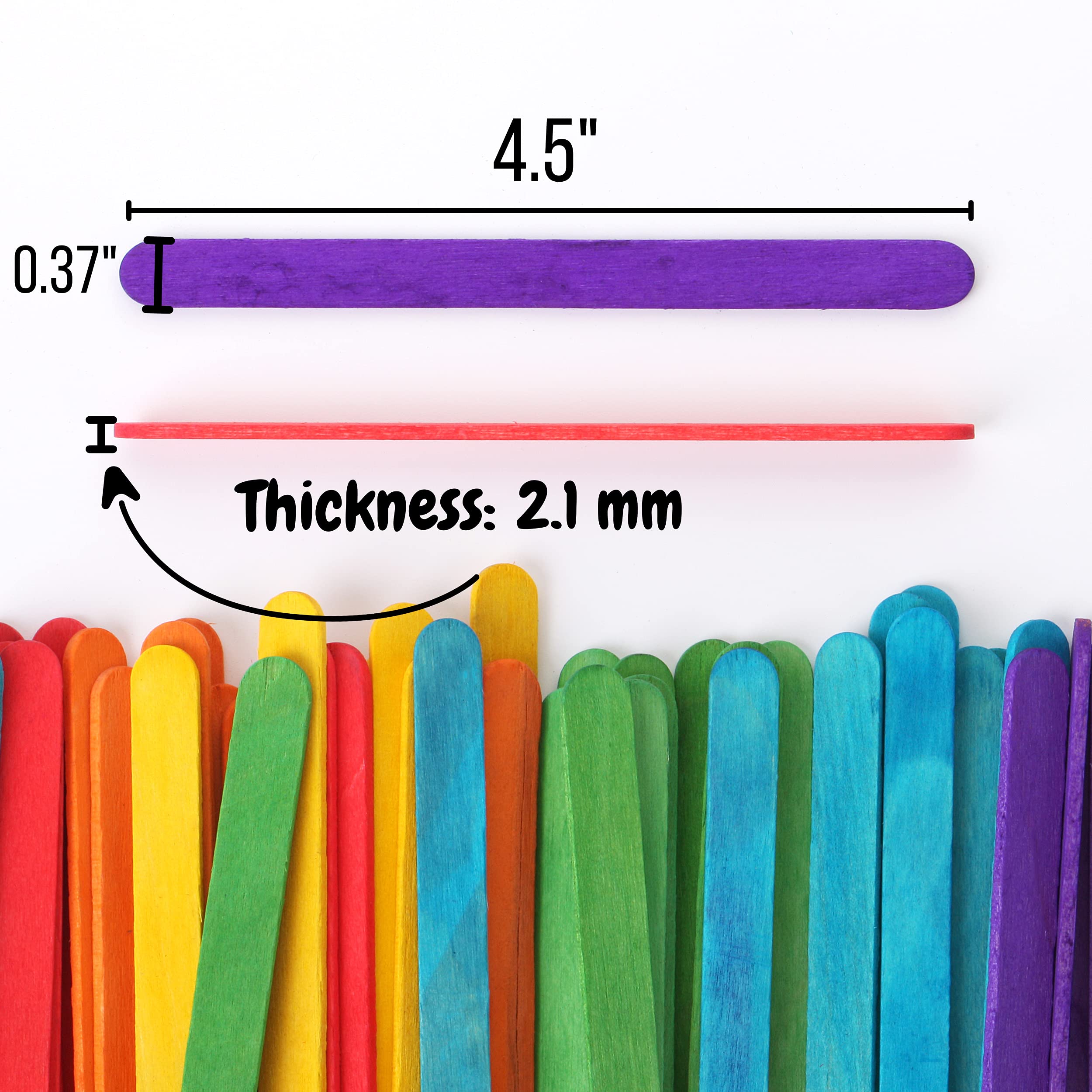 Mr. Pen Colored Popsicle Sticks, 200 Pack, 4.5 Inch, Colored Craft