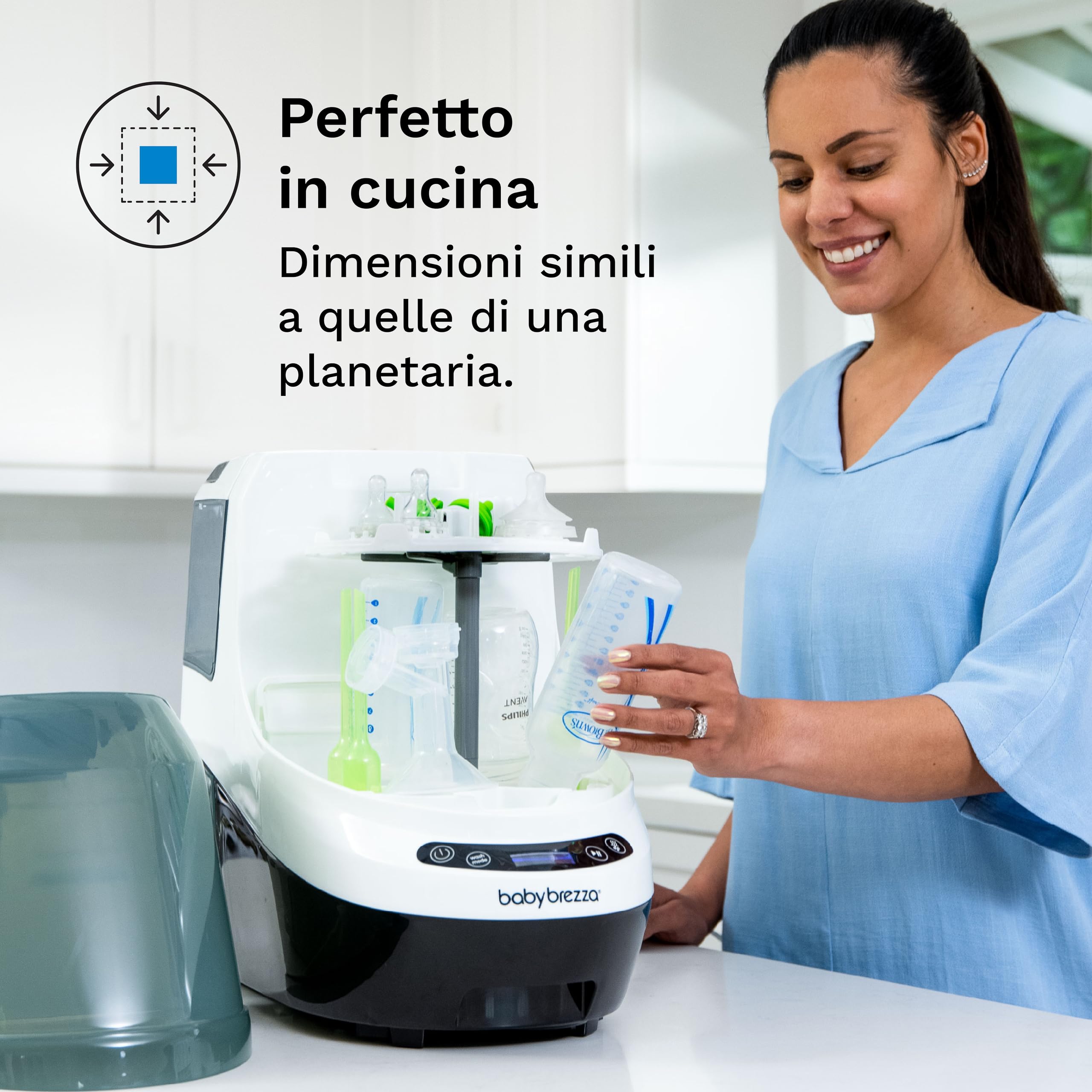 Baby Brezza Bottle Washer Pro: Lavabiberon ecologico, multifunzione, Sterilizzatore automatico con Lavaggio e Asciugatura per Biberon, Tettarelle e Accessori per Neonati - Pulizia senza spazzole