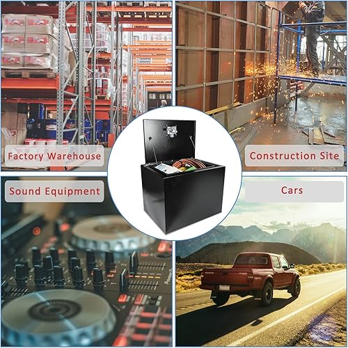 Miniatura 5 de Eivojor Caja de herramientas de acero negro de 24 pulgadas caja de almacenamiento de camioneta debajo de la carrocería organizador de almacenamiento