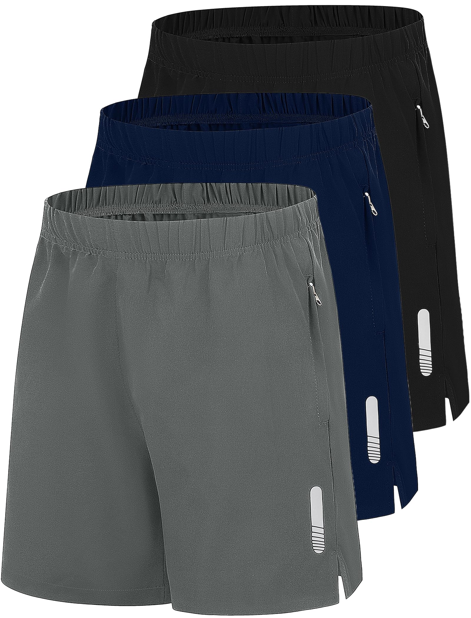 EXARUS Sport-Shorts für Jungen, 10,2 cm/15,2 cm, schnell trocknend, leicht, verstellbar, elastische Taillentaschen, Basketball, Fußball, Laufen