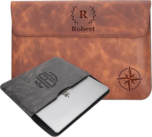 Funda de cuero personalizada para laptop MacBook Air - Pro 13"14"15"16" (M1 M2 M3 M4), iPad Pro-Air 11" 13", iPad A16  Regalo personalizado para