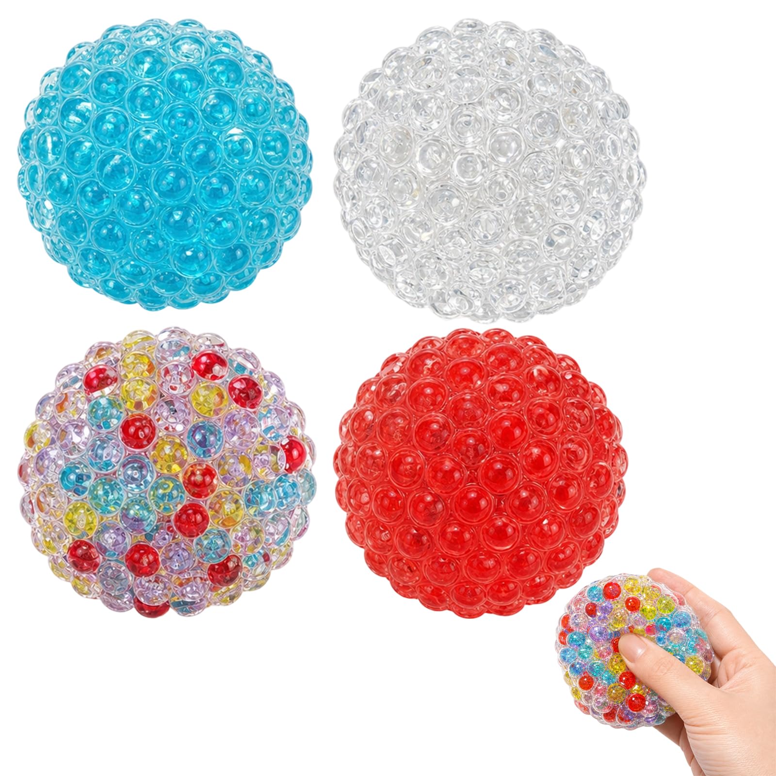 4 PCS Crunchy Squishy, Sand Squishy, Soft Desk Decor For Office And Study, Premium Material For Adult Daily Use, Compact Portable Set
