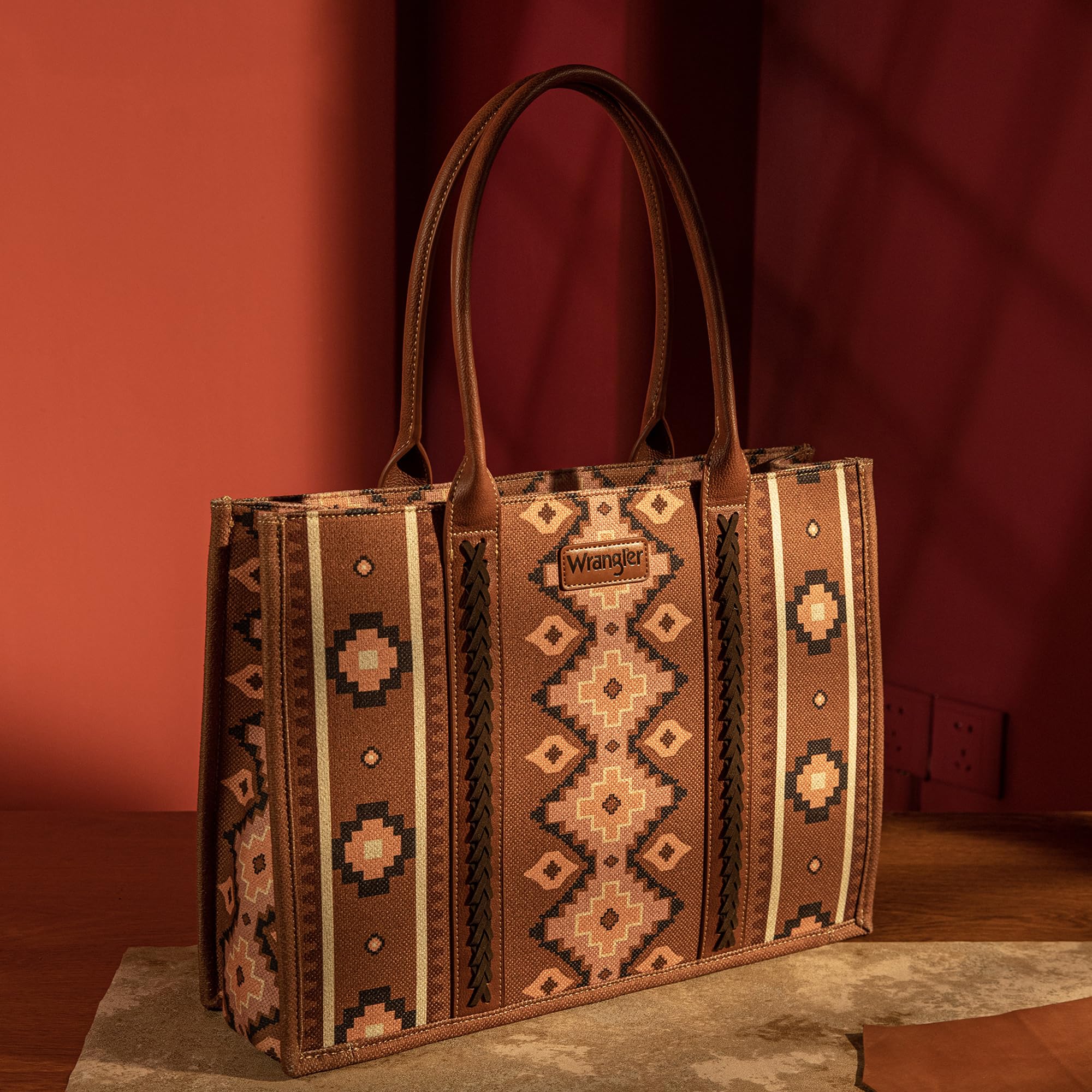 Wrangler Aztec Tote Bag for Women Boho Shoulder Purses and Handbags