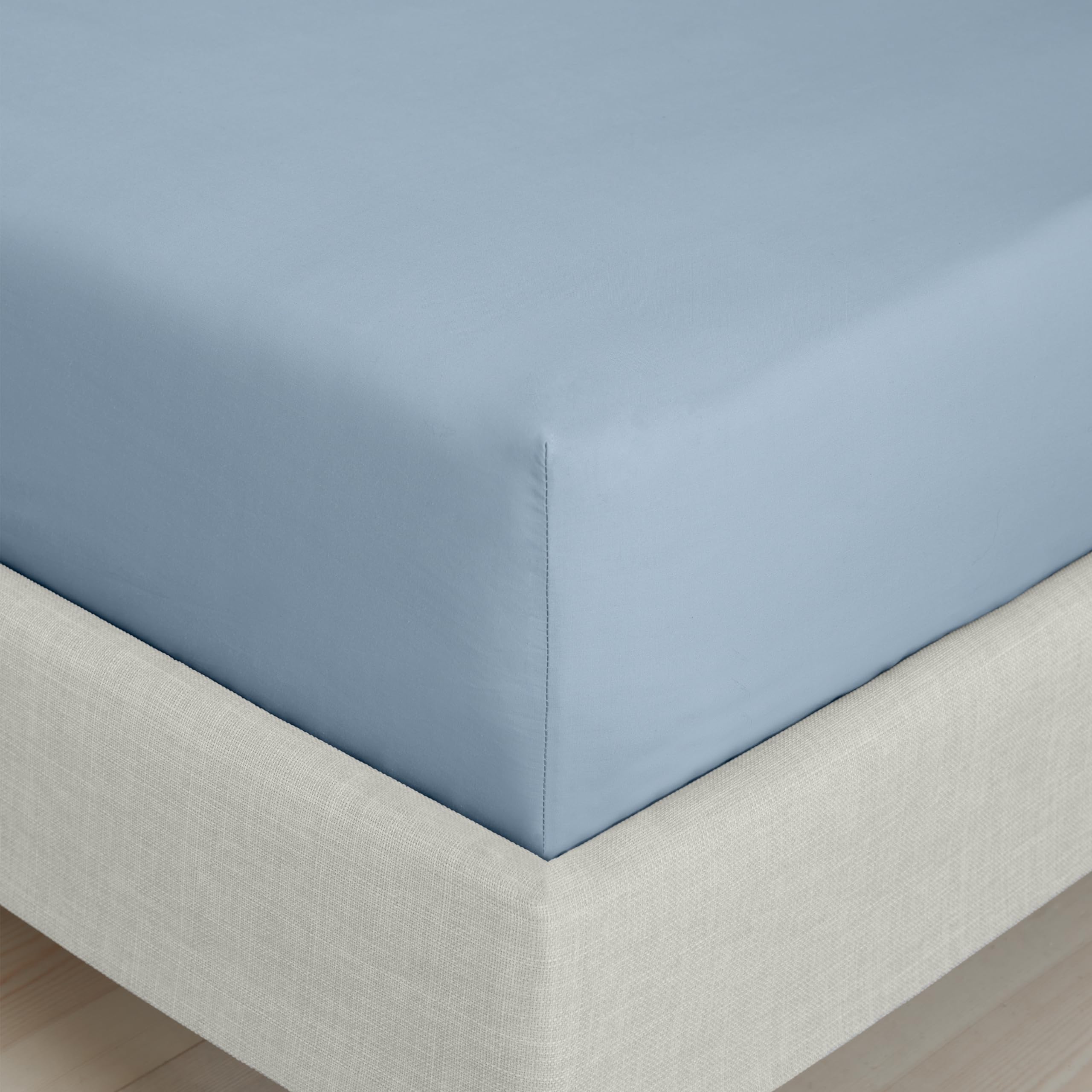 Bianca  200Tc Cotton Percale Extra Deep Fitted Sheet - Blue - Double