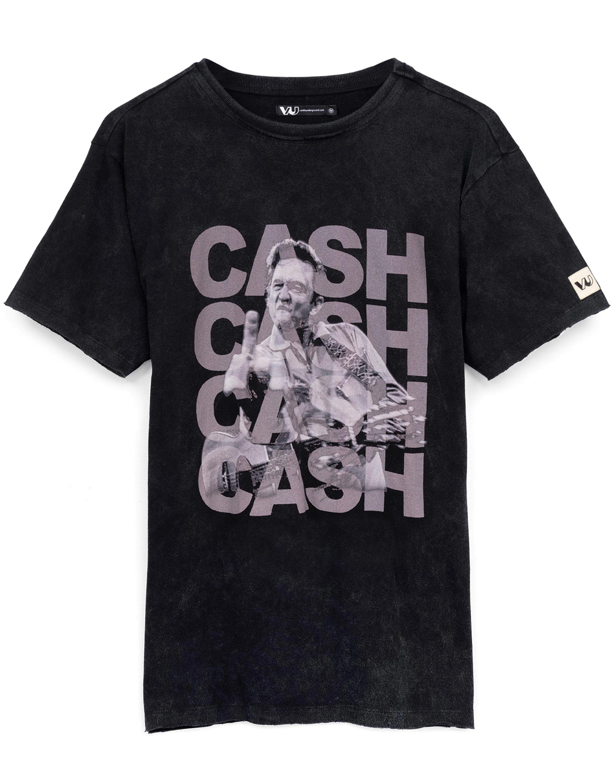 Vanilla Underground Men's Black Johnny Cash Character Short Sleeved T-Shirt - Small