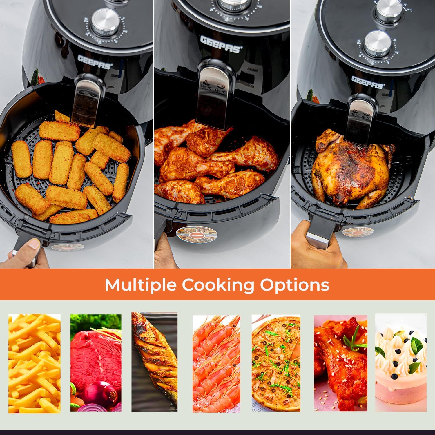 المميز - جيباس مقلاة هوائية بسعة 4.2 لتر ومؤقت 30 دقيقة، GAF37... - view 3