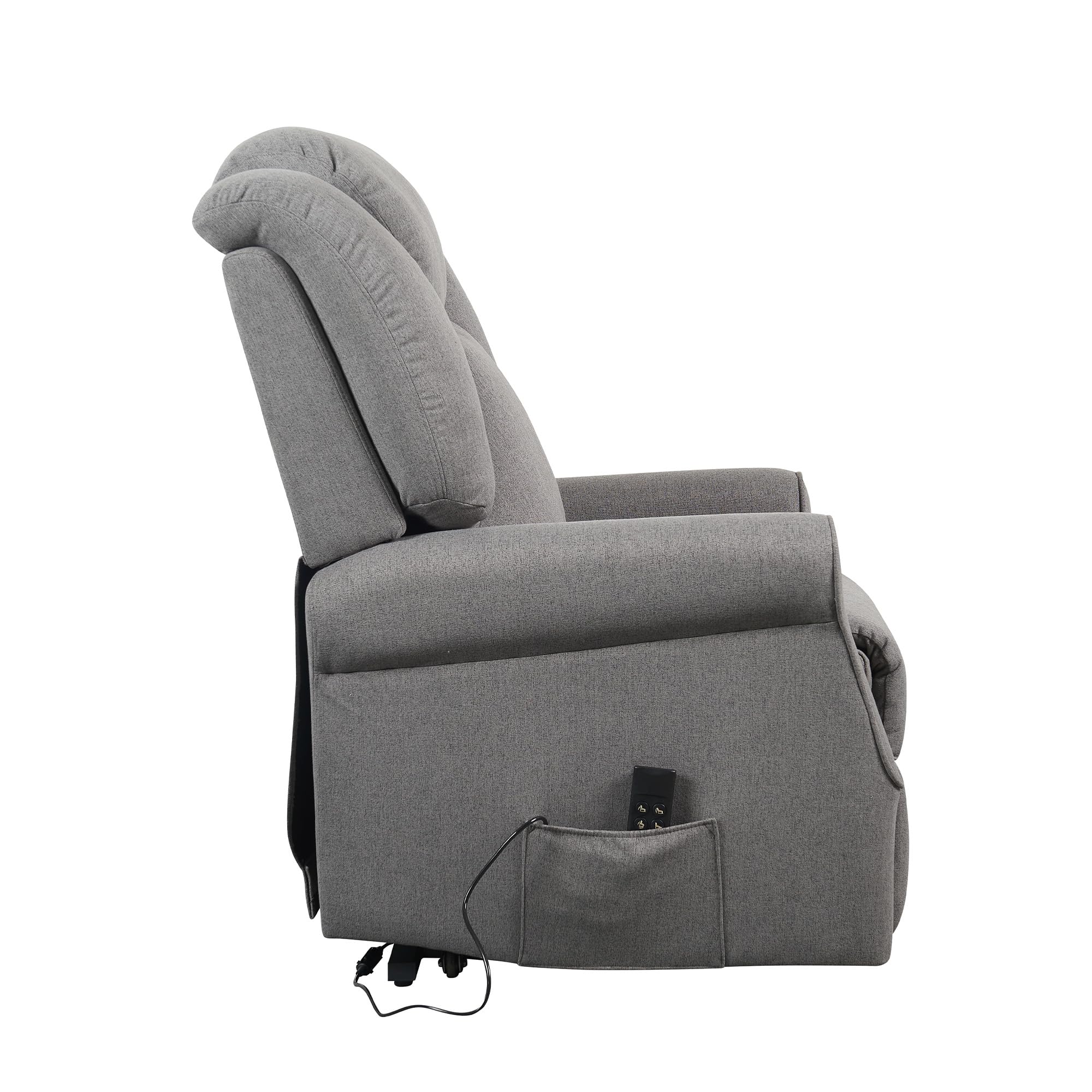 POLTRONE ITALIA Poltrona Relax Alzapersona Zero Gravity 2 motori reclinazione indipendente schienale pediera Roller 4 ruote per spostamento utente anziani antimacchia Grigio