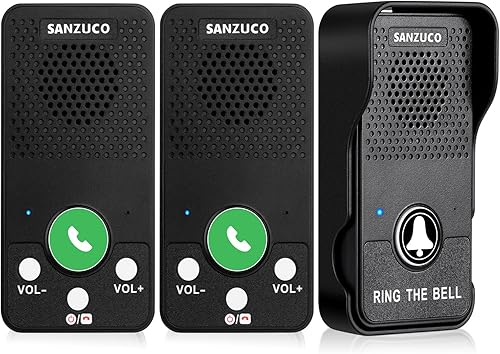 Miniatura 10 de Timbre de puerta inalámbrico, SANZUCO Timbres con comunicación manos libres, timbre de puerta impermeable de doble vía con alcance de 1000 pies