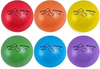 Champion Sports Rhino Skin Dodgeball Set: 6 Soft Foam Balls, Tear-Resistant Grip, Low Bounce, Mesh Bag for Kids PE & Playground