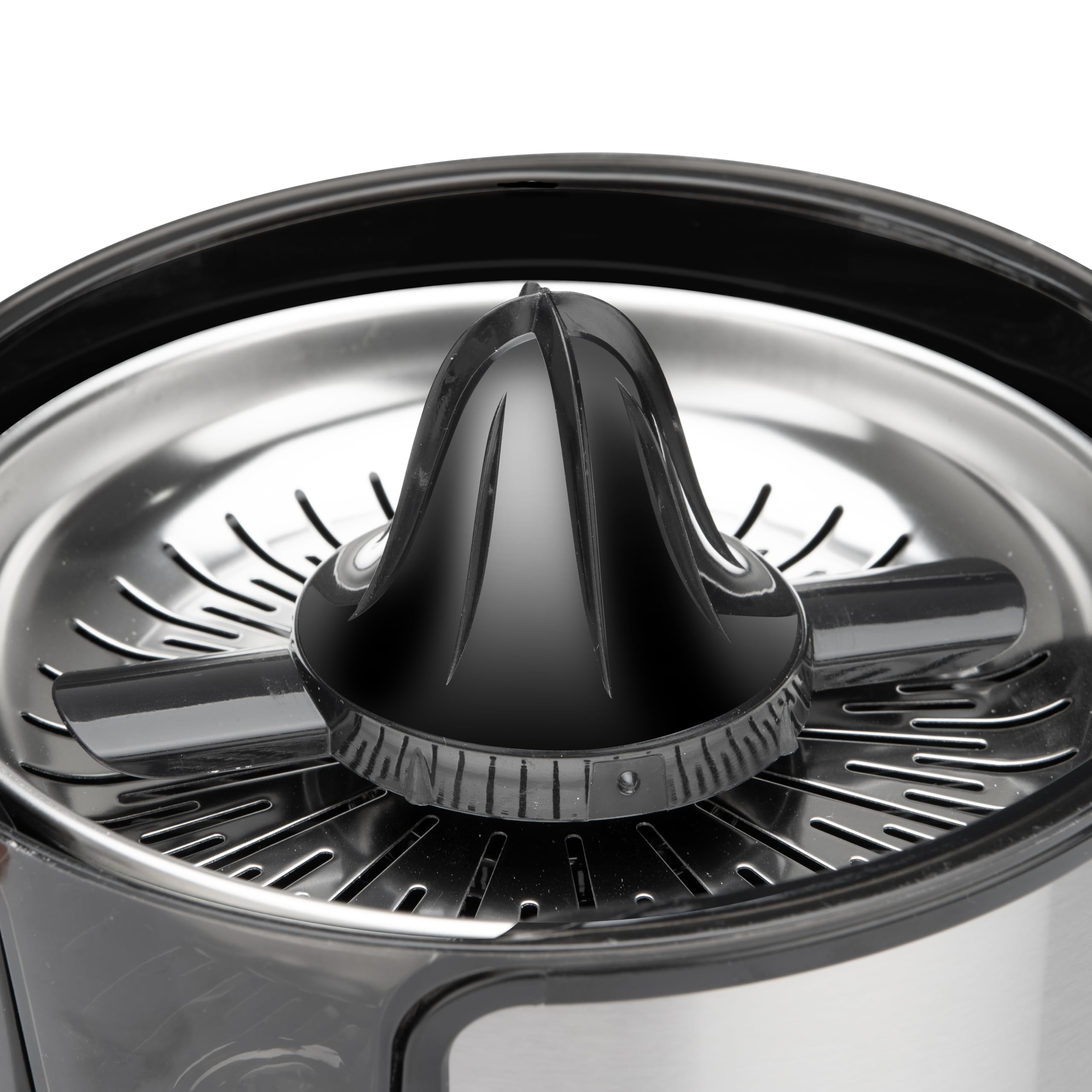 Exprimidor Orbegozo EP 3300, 1100W, Cuerpo y Filtro Acero Inoxidable, Doble Cono, Sistema Antigoteo, Encendido Automático, Apto Lavavajillas
