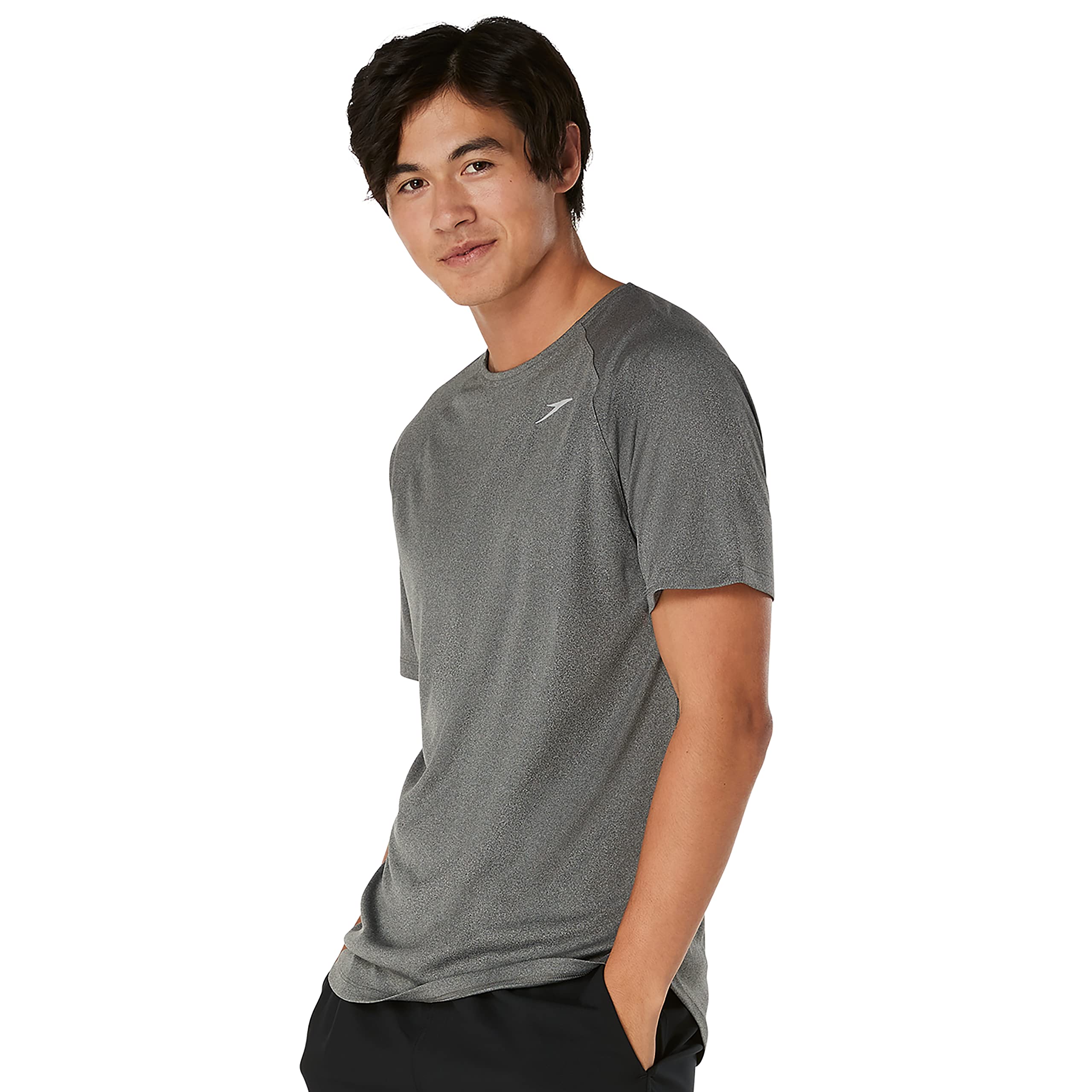 Speedo Men's UV Swim Shirt Short Sleeve Regular Fit Solid, Multiple Colors and Sizes