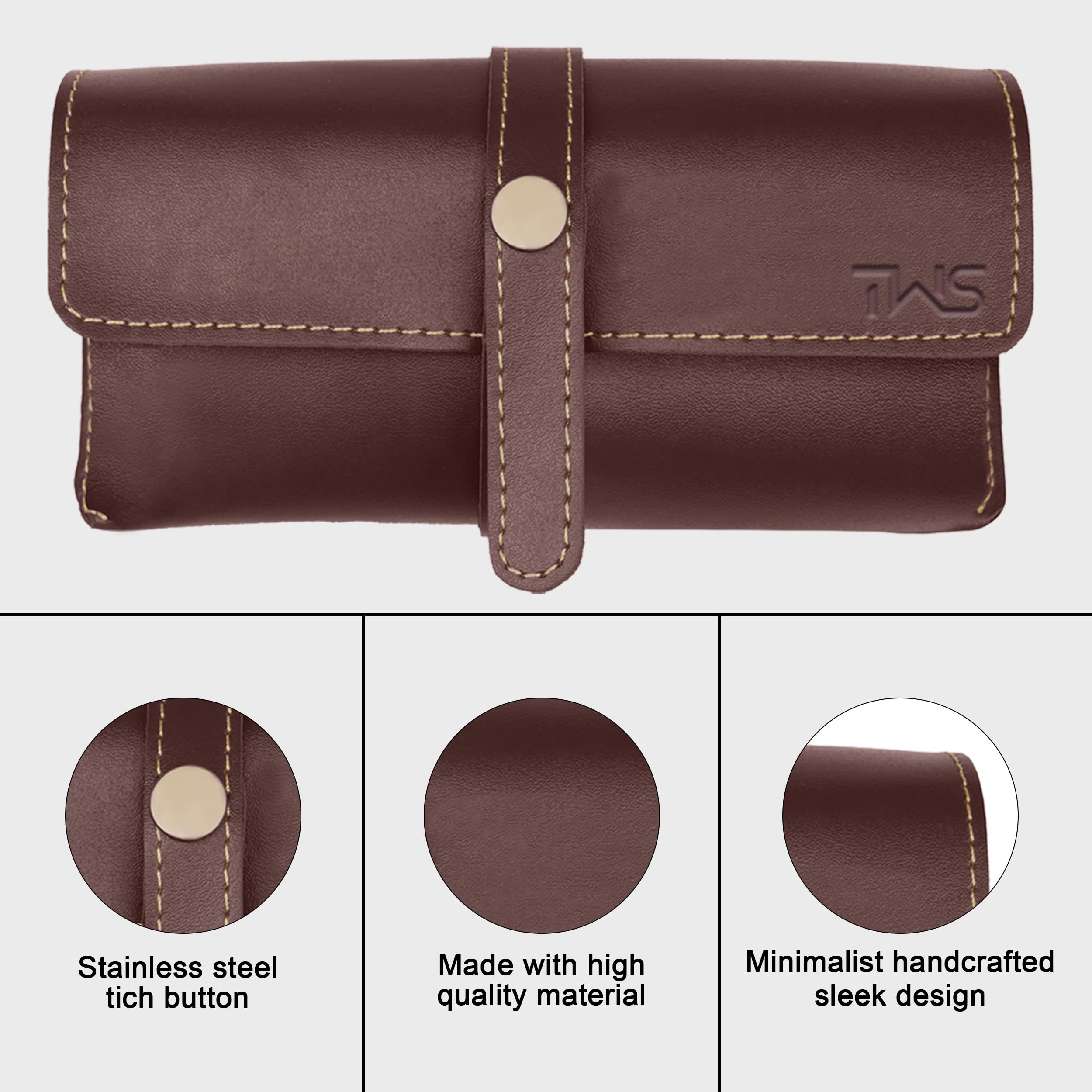 The Wallet Store Leather Eyewear Case for Men & Women Specs Cover - Brown