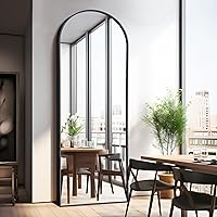 Vista 106 de NeuType Espejo arqueado de longitud completa, 71 x 32 pulgadas, espejo grande de cuerpo completo con marco de metal de aluminio, protección contra