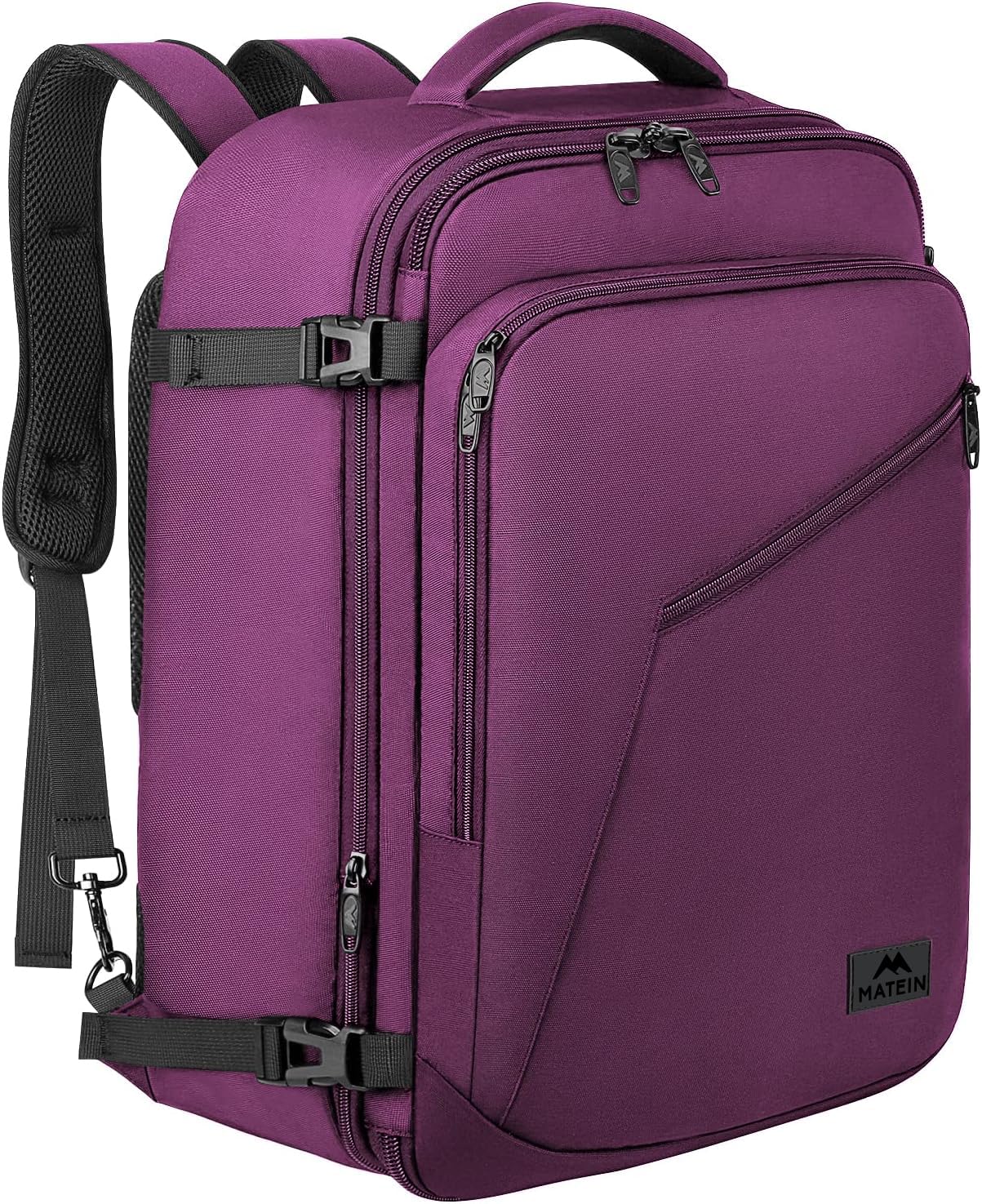 MATEIN Groß Rucksack Herren 50L, Air France Travel Backpack Erweiterbar Arbeitsrucksack Wasserabweisend Reiserucksack 55x35x25cm Carry-On Damen Cabin Bag Tagesrucksack für Bussiness, Violett