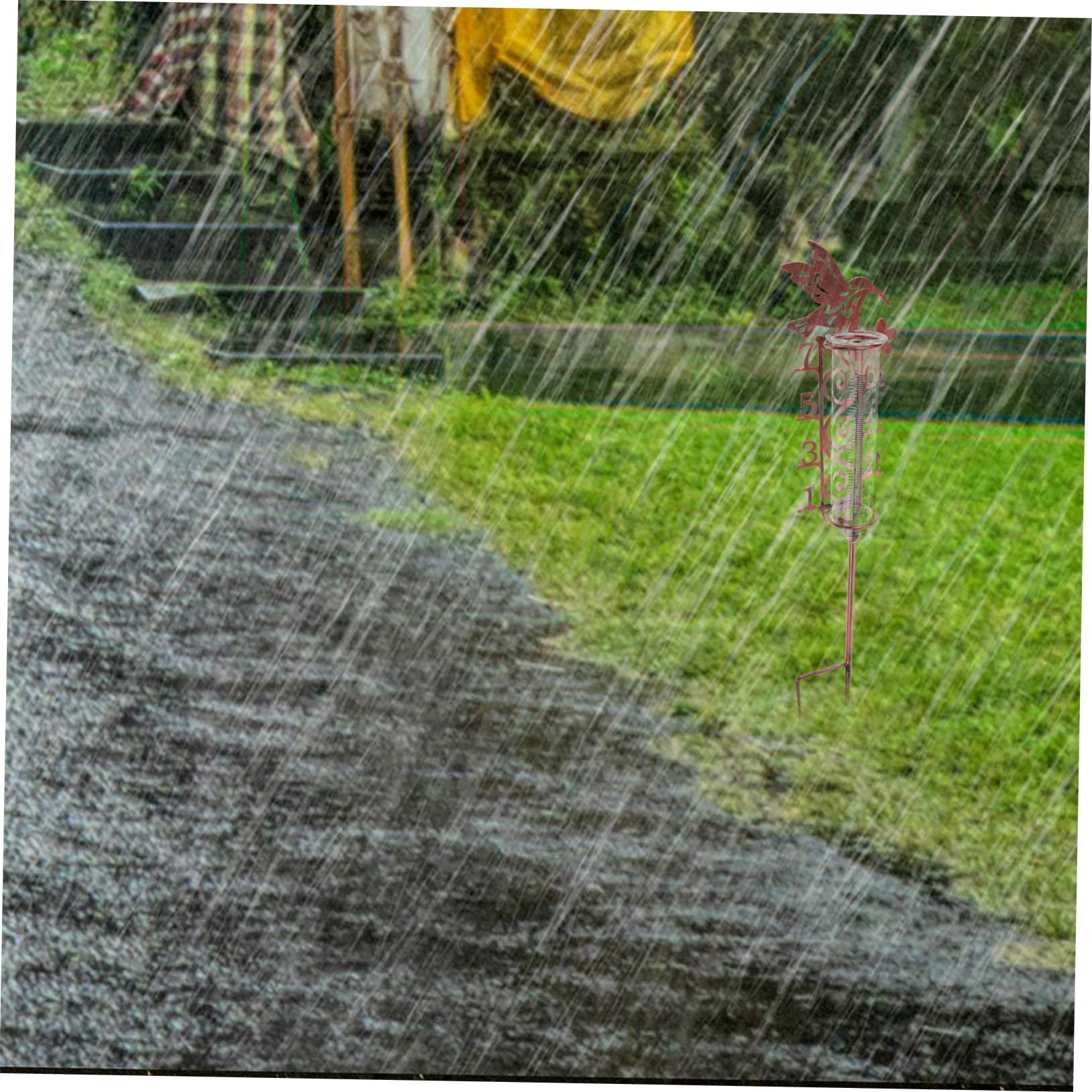Mobestech 3stücke Outdoor Regenmesser Mit Metallpfahl Dekorativer Regenmesser Für Garten Und Rasen Tragbar Und Einfach Zu Reinigen Zur Messung Von Niederschlägen