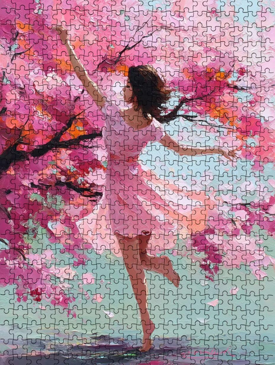 Fiori Di Pesca Donna Puzzle 5000 Pezzi, 3D Puzzle per Adulti Impegnativo, Educa Puzzles Artistico, Divertente E Stimolante Puzzles Decorativo per La Famiglia, Regalo e Decorazione Pareti FNKL6-979