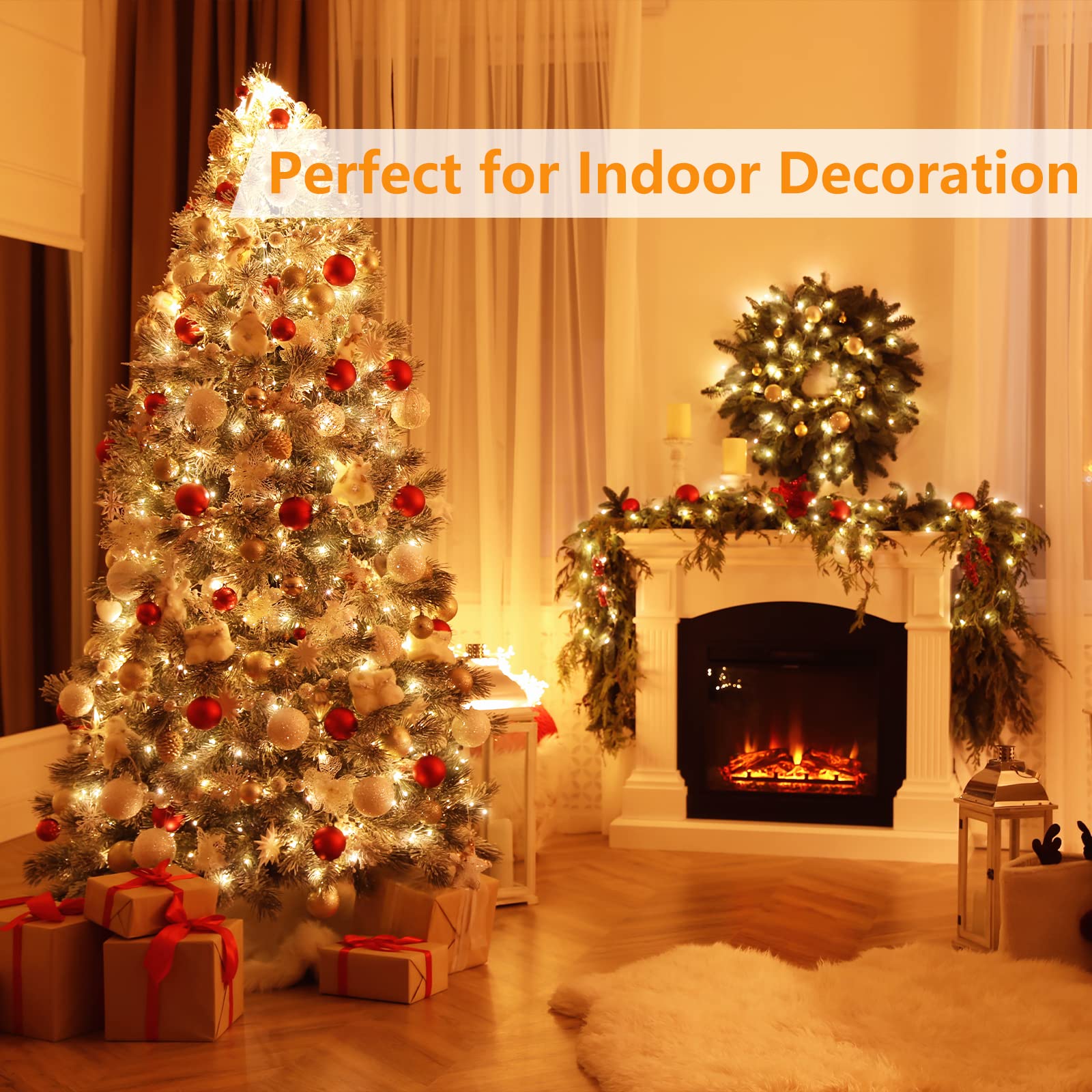 Guirlande Lumineuse Exterieure, 100M+5M 800LED Noel Interieur, 8 Modes Ip65 Imperméable Guirlande Lumineuse Chambre pour arbre de Noël Halloween Jardin Cour Fête Mariage [Classe énergétique G]