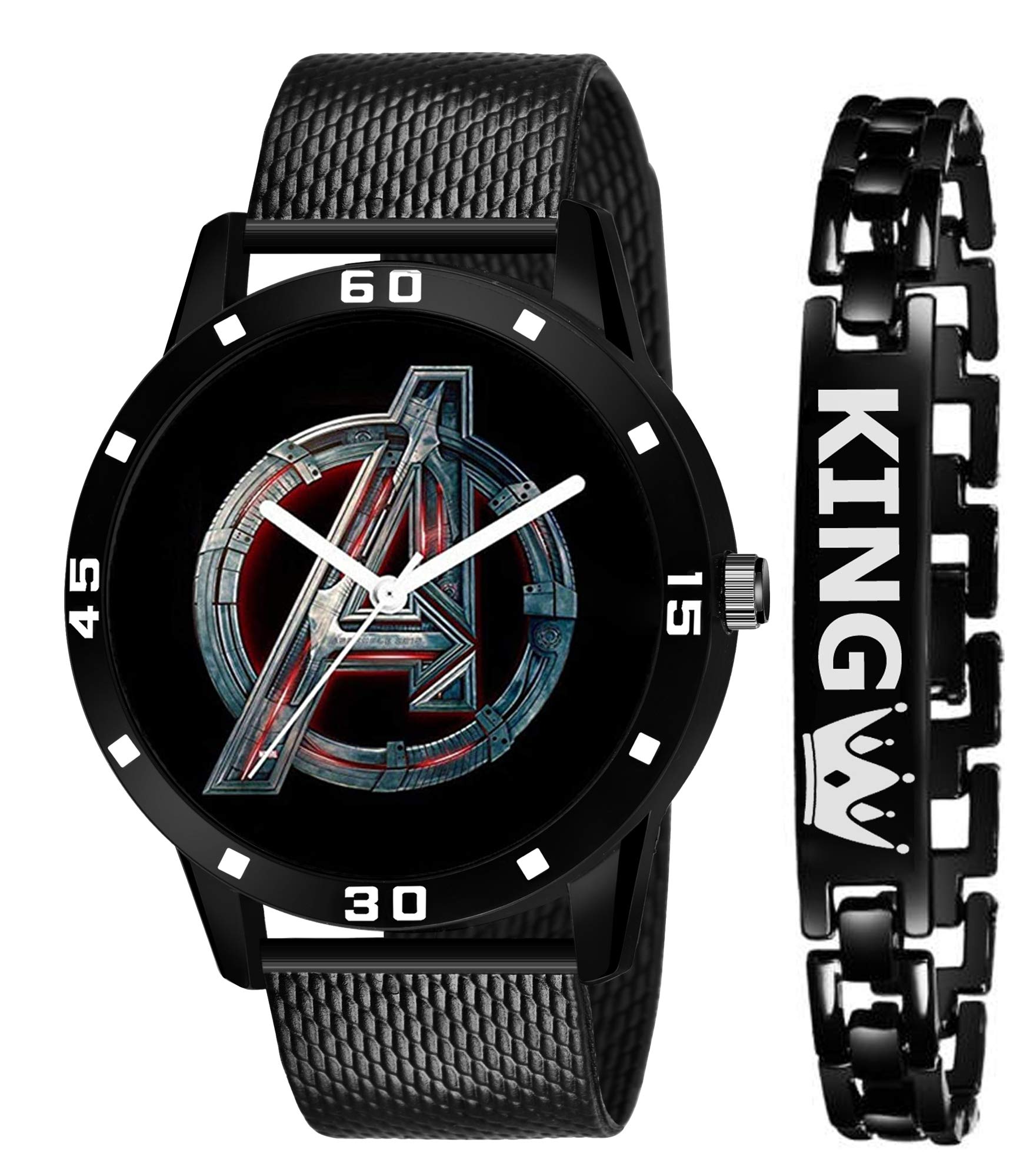 DREAM VILLA Analog Avengers Dial with King Bracelet Rubbers Strap Watch (B08YZ539G5) Amazon Price History, Amazon Price Tracker