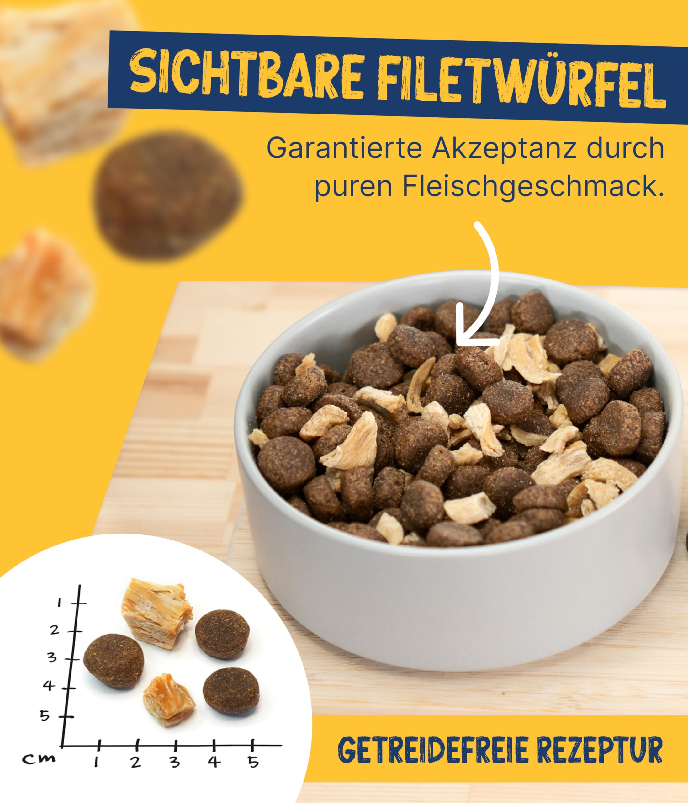 NutriQM® Twice Nice Junior Huhn | 2 x 4 kg | Getreidefreies Welpenfutter mit Filetstücken & Kolostrum | Junior Trockenfutter Hund bis 12 Monate | Duo-Protein & Leicht verdaulich | Made in Germany