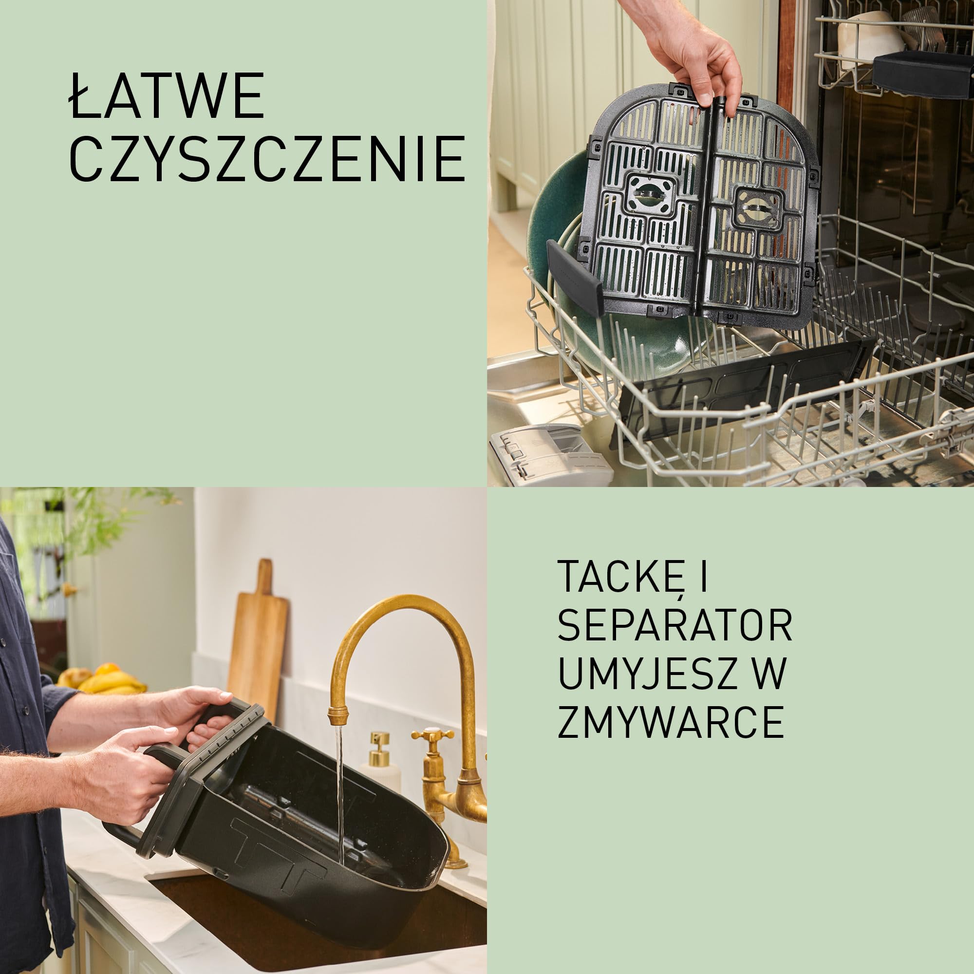 Panasonic NF-BC1000KXE Frytkownica beztłuszczowa Air Fryer Flex z okienkiem, 30°-230°C, 9,6 L, podwójny kosz, delikatna para, 8 programów, łatwe czyszczenie, czarna