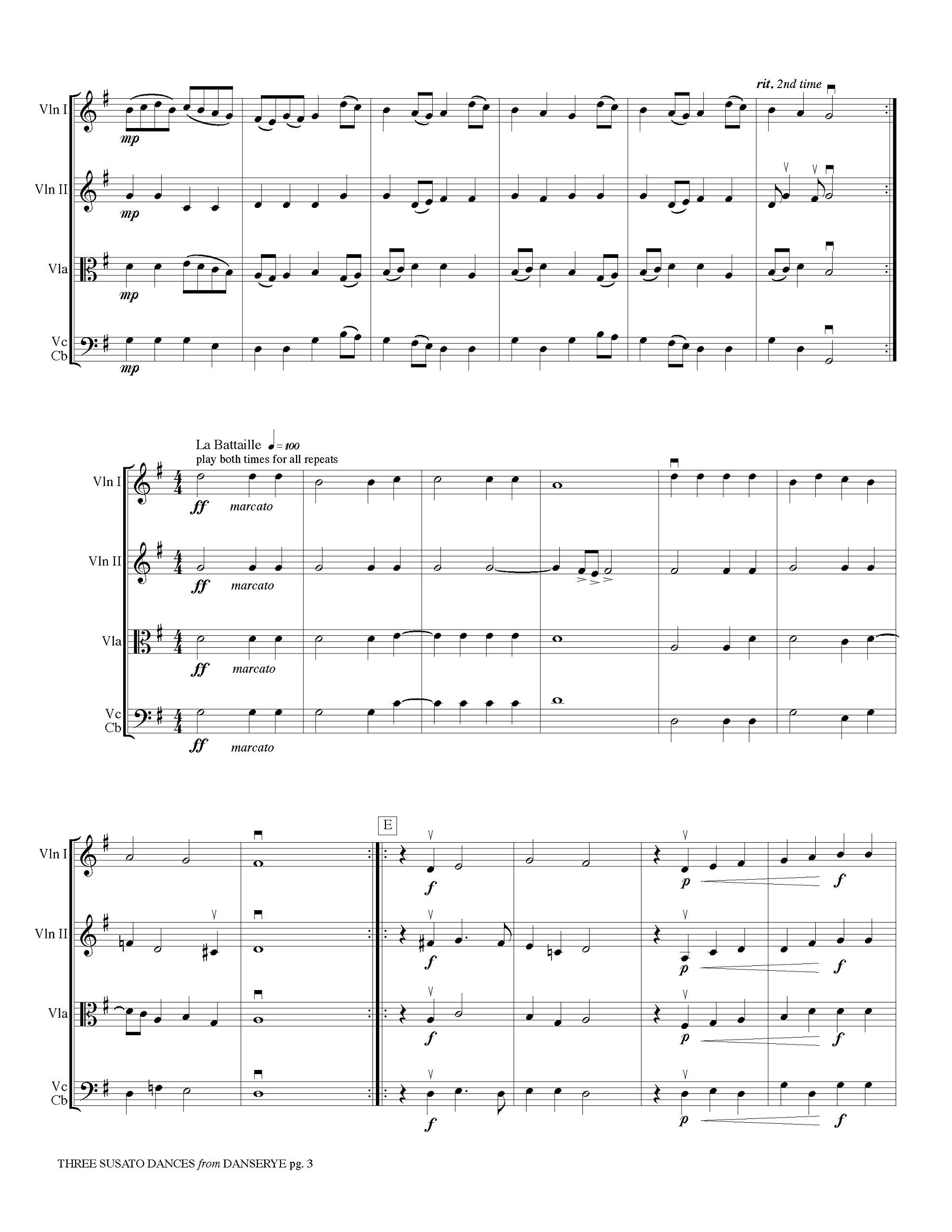 Three Susato Dances: From Danserye (Eighth Note Publications)