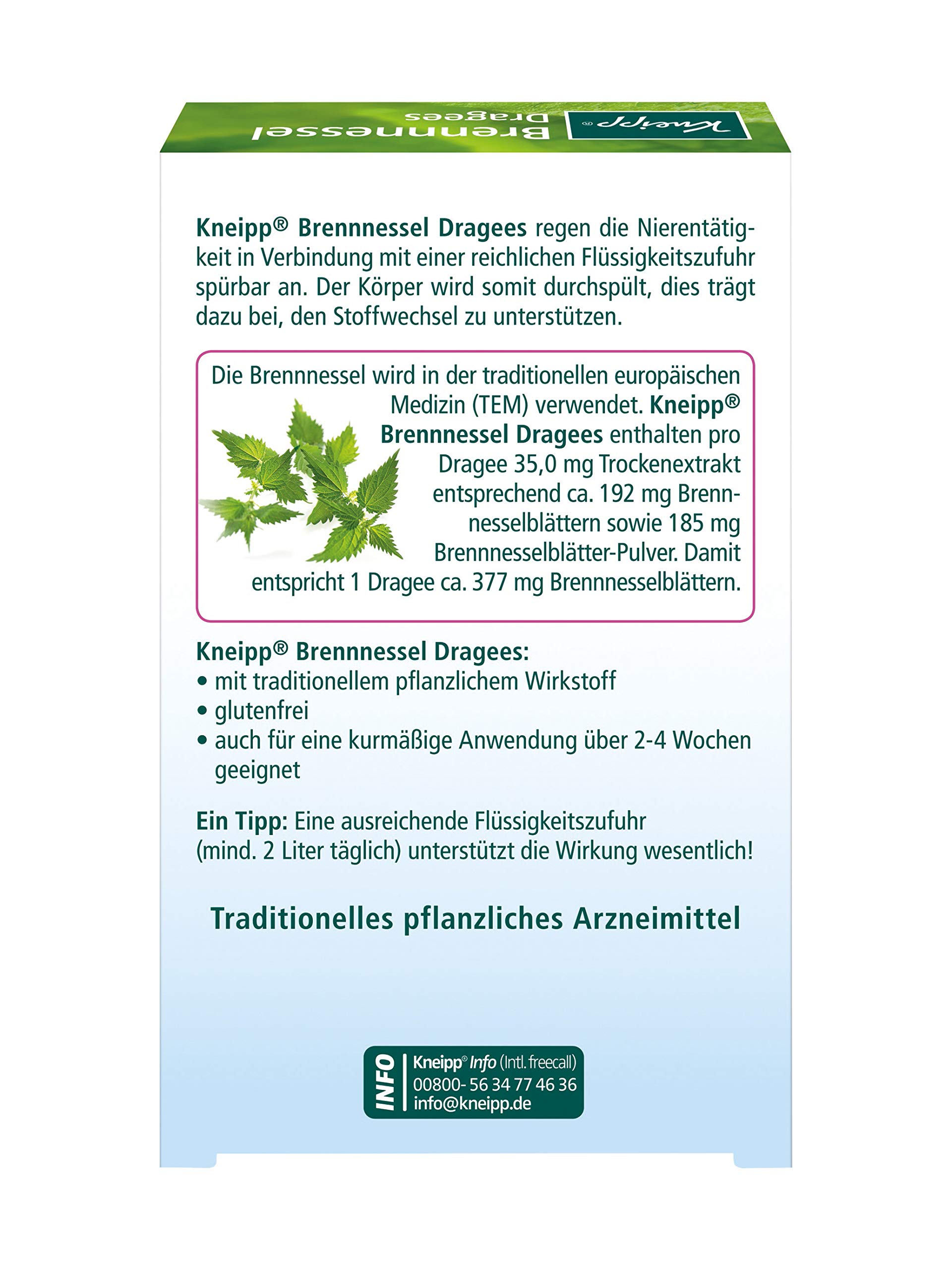 Kneipp Brennnessel Dragees natürlich durchspülend, 90 pz Compressa