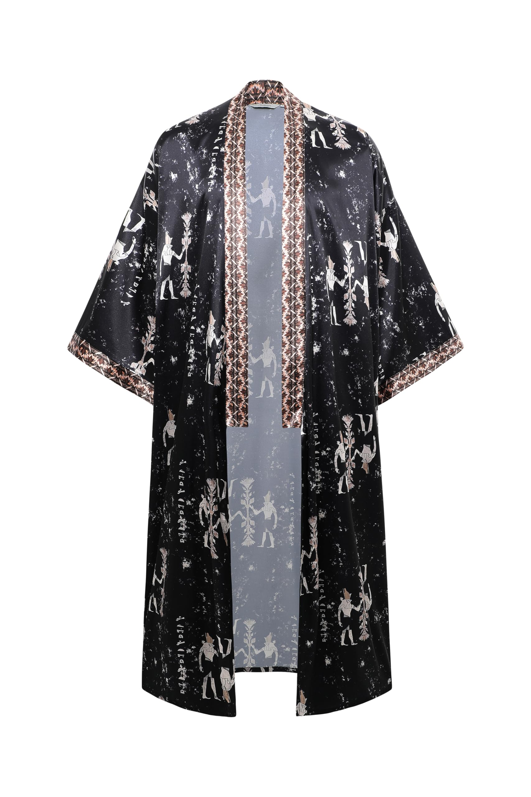 BABEYOND Houndstooth kimono męski szlafrok kąpielowy – długi jedwabny płaszcz do spania męski bielizna nocna satynowy szlafrok szlafrok modny szlafrok kąpielowy